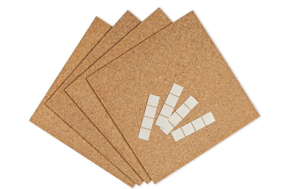 Decosa Pin-Board Kork mit Klebepads 30,5 cm x 30,5 cm x 5 mm
