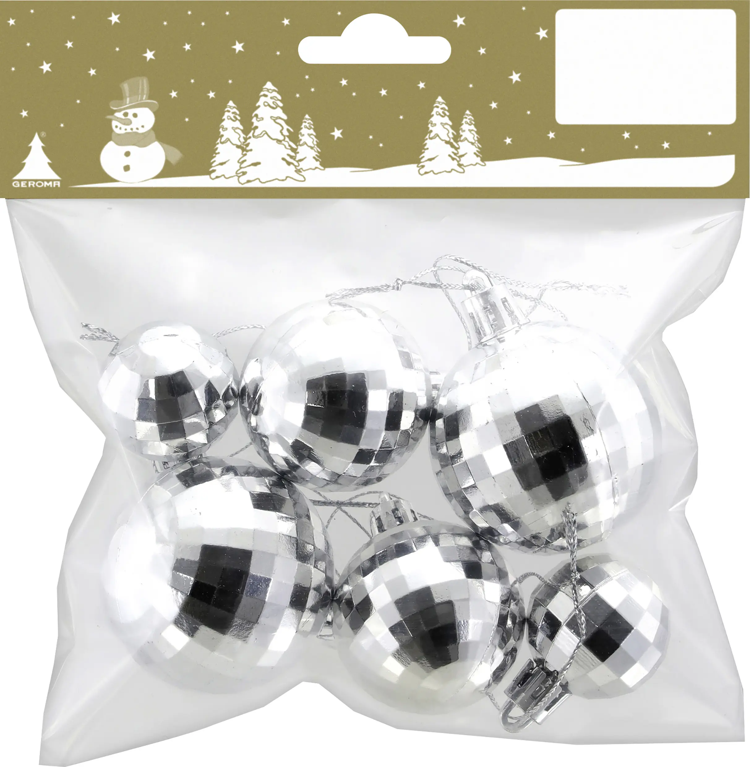 Weihnachtsdeko Discokugel aus Kunststoff 3-5 cm silber - 6 Stück