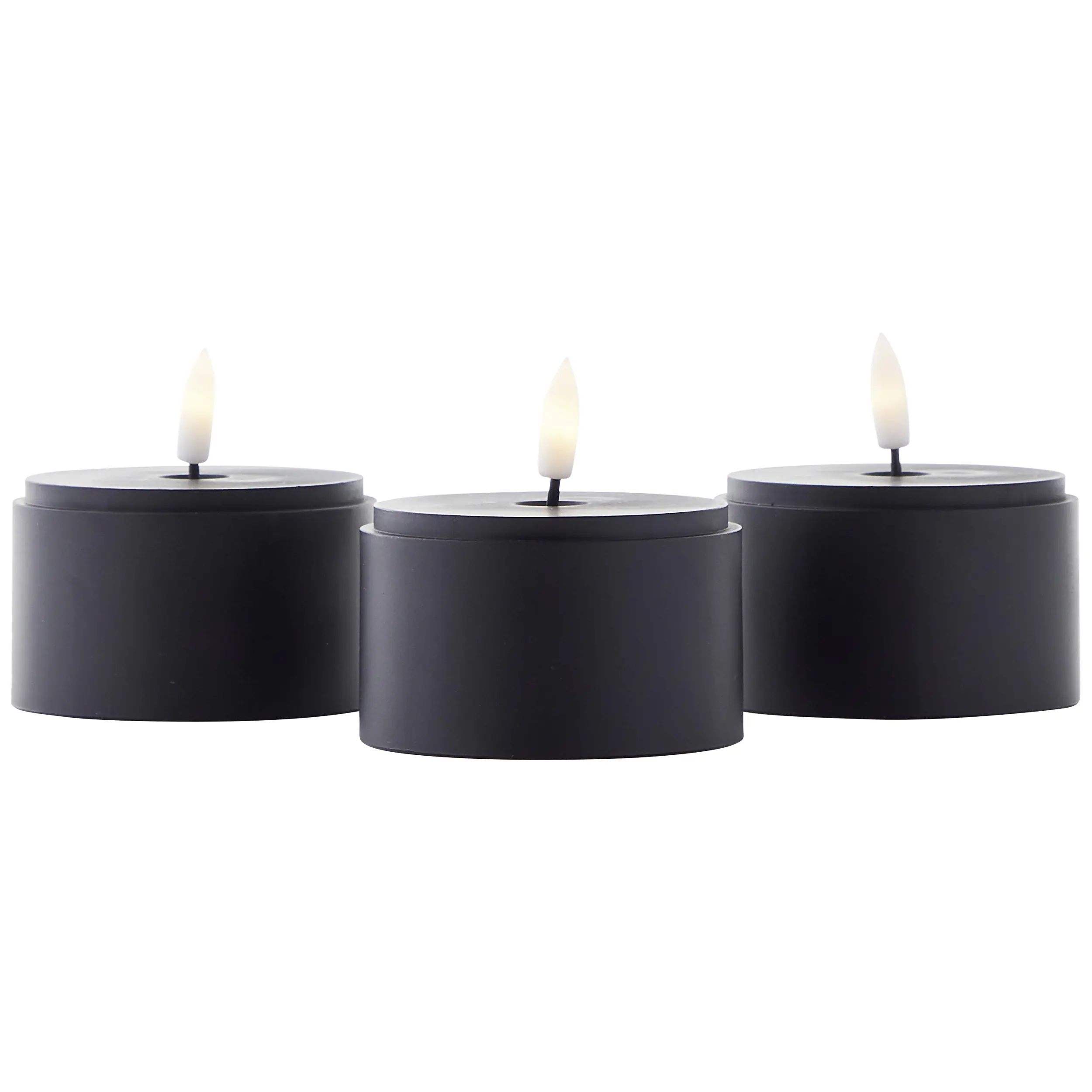 Brilliant LED Kerze batteriebetrieben mit Timer Ø 8 schwarz 3er Set Brilliant LED Kerze batteriebetrieben mit Timer Ø 8 schwarz 3er Set
