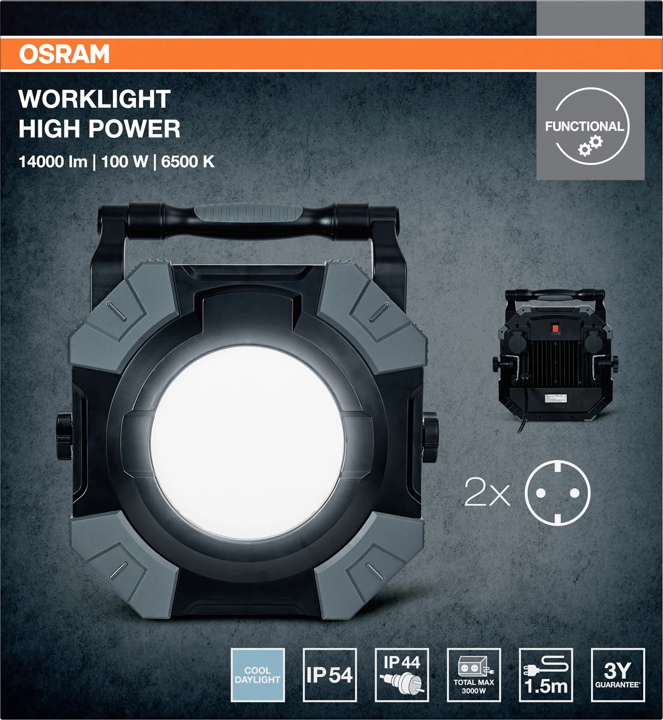 Osram LED Baustrahler Worklight Value 100 W kaltweiß schwarz