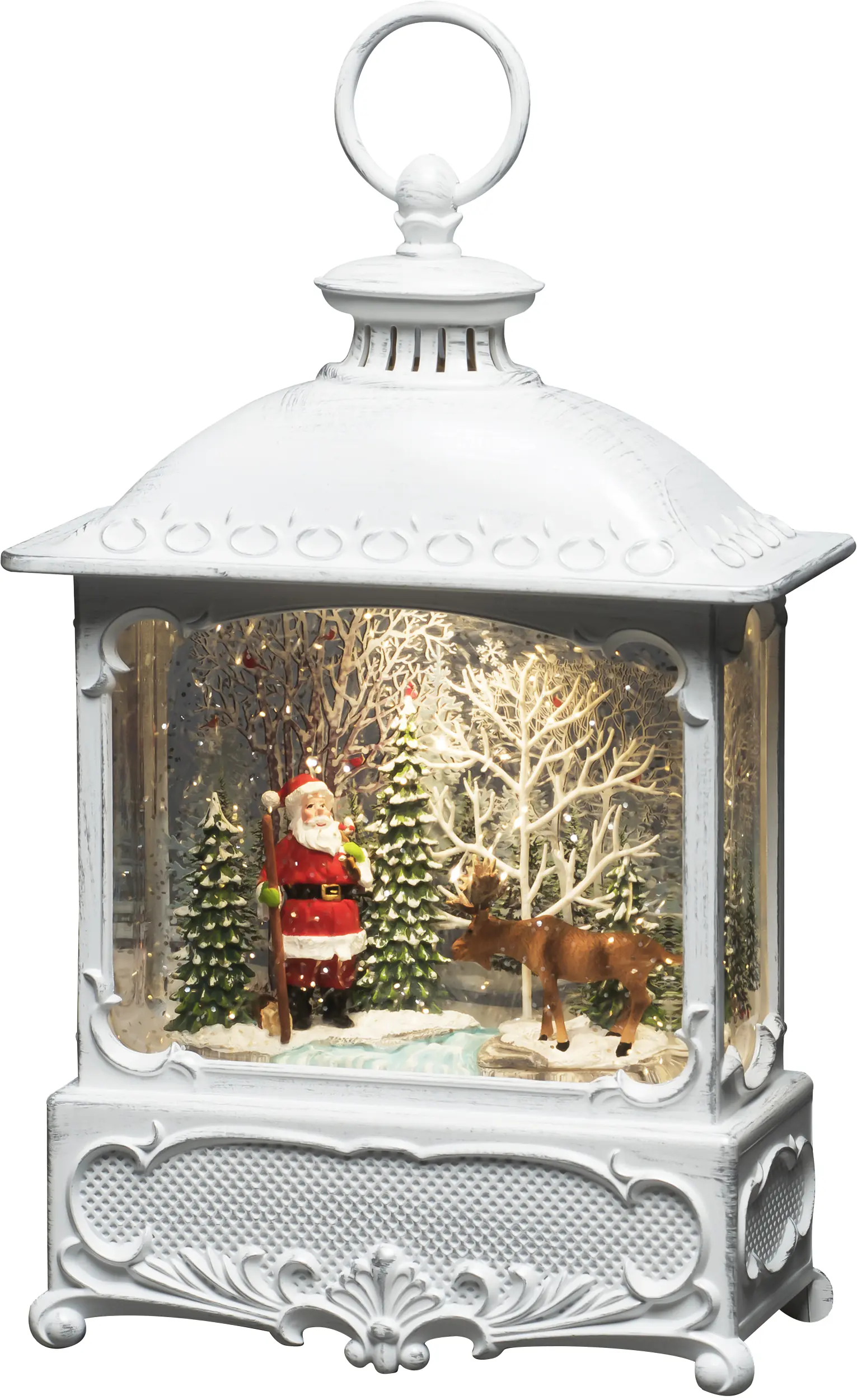 Konstsmide Wasserlaterne Weihnachtsmann , Elch beleuchtet, 18 x 8,6 x 30 cm