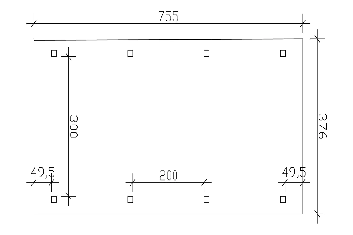 SKAN HOLZ Bogendach-Carport Franken 376 x 755 cm, lasiert in Weiß