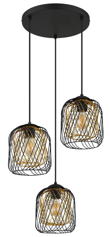 Globo Hängeleuchte Dichti 39,4 x 150 cm Ø x H schwarz matt