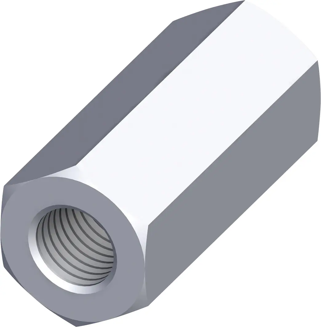 alfer Sechskantverbindungsmuffe M5 Stahl verzinkt - 4 Stück