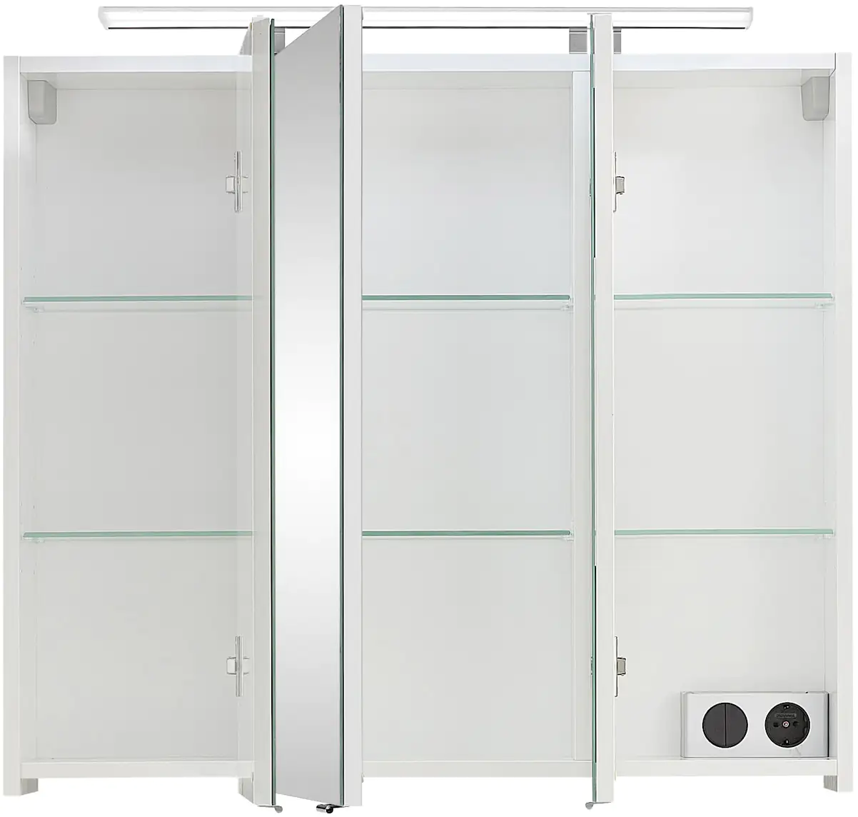 Primaster Spiegelschrank Düsseldorf mit Beleuchtung weiß 80 x 70 cm