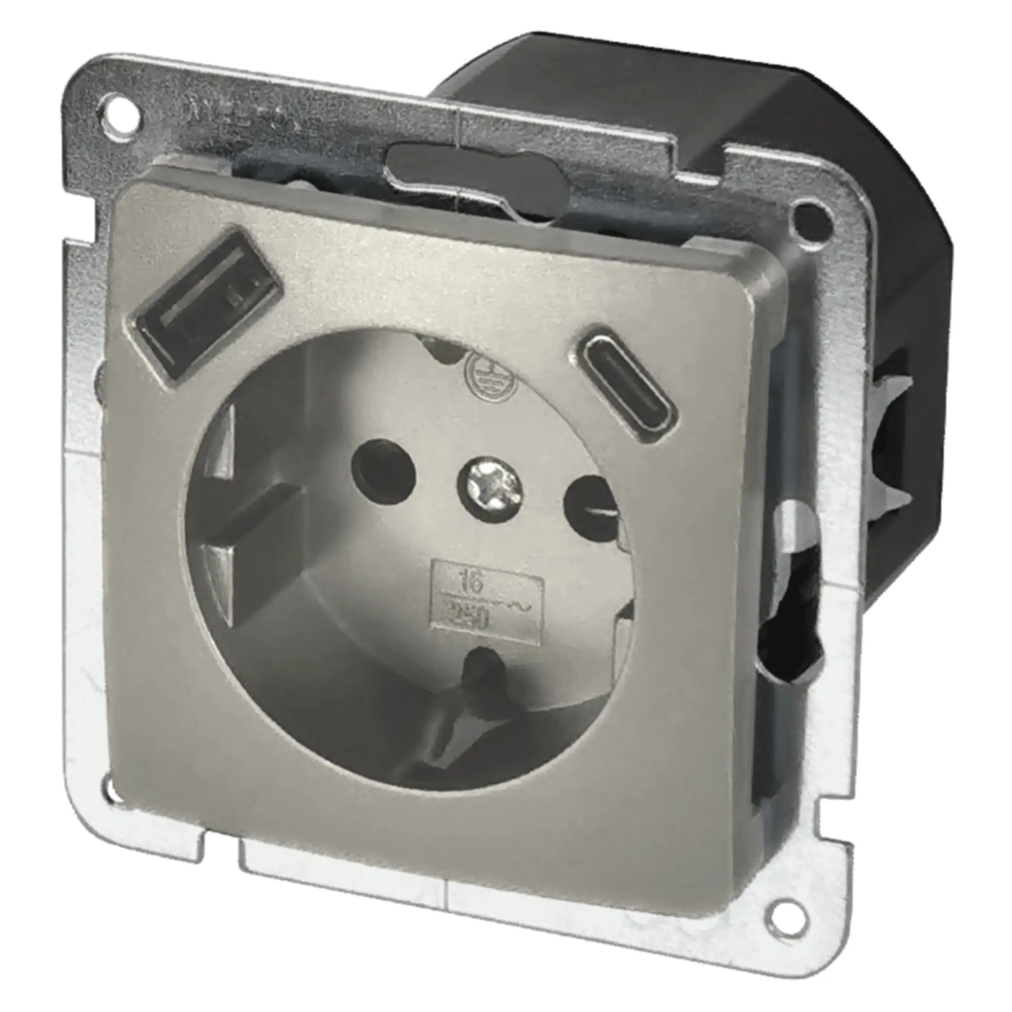 Unitec Steckdose mit USB A & C Monaco platin