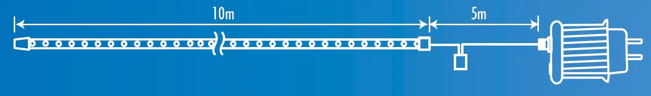 TrendLine LED-Lichterschlauch Mini Außen 10 m kaltweiß mit Timer, 8 Lichteffekten