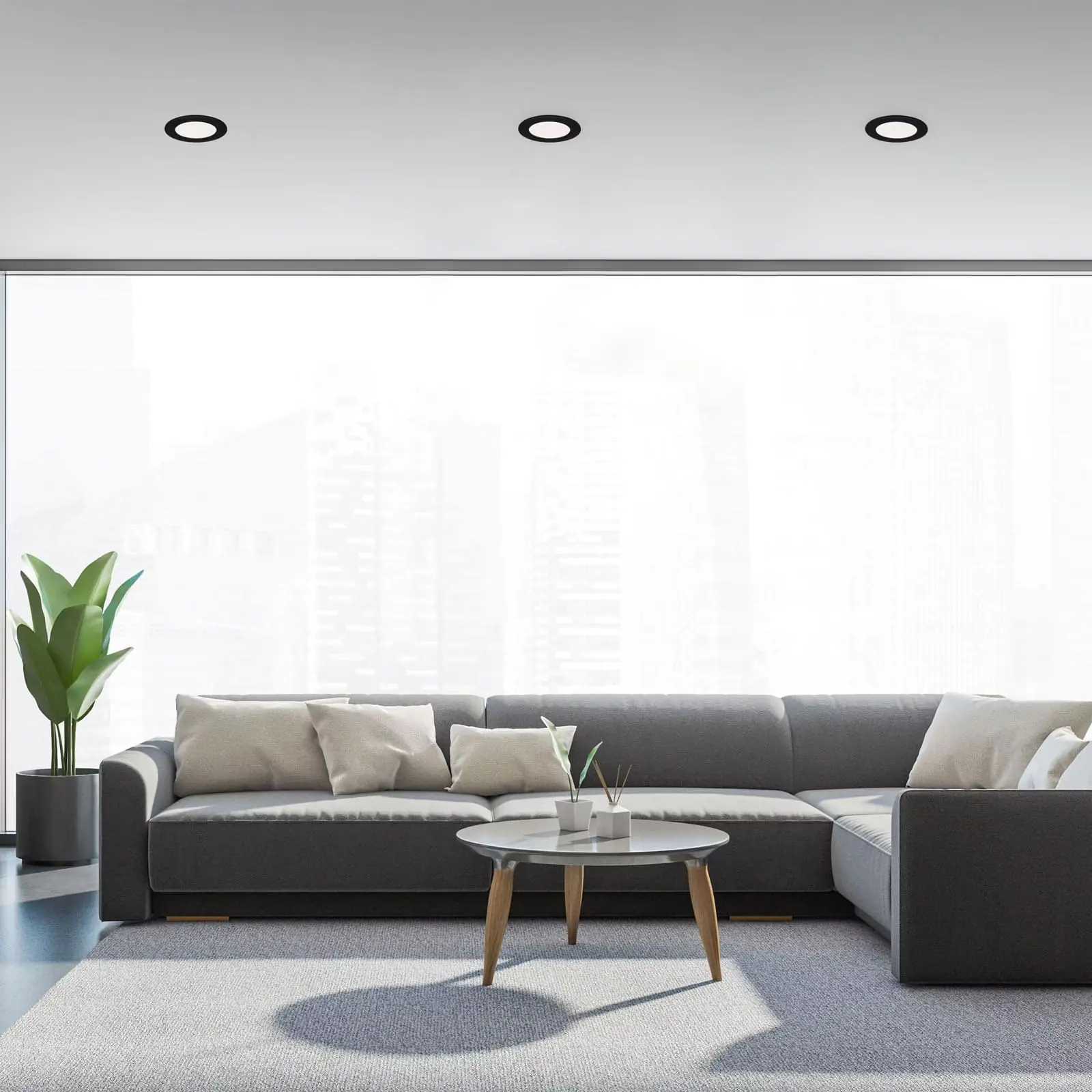 Di-Ka LED Einbauleuchte Flat-In 3er Set schwarz-matt Ø 12 cm 7 W Di-Ka LED Einbauleuchte Flat-In 3er Set schwarz-matt Ø 12 cm 7 W