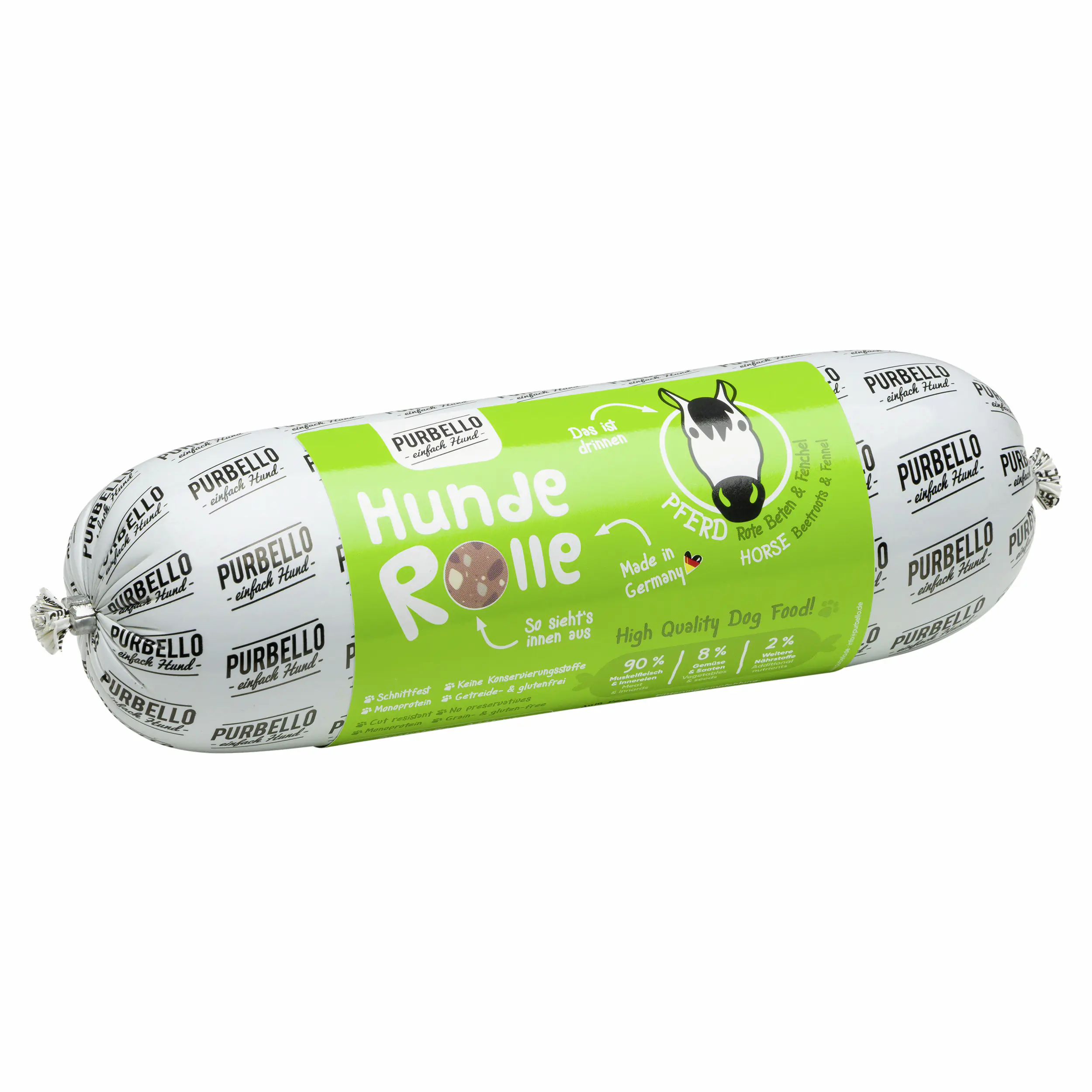 Purbello Hundefutter Rolle Adult getreidefrei 800 g Pferd