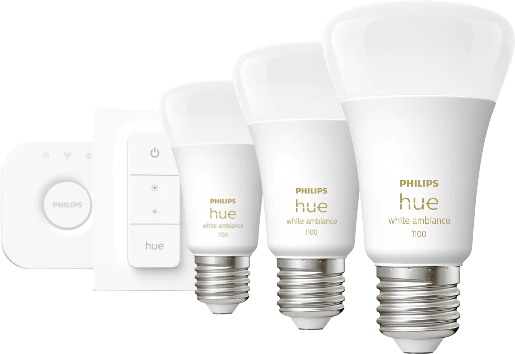 Philips Hue LED Leuchtmittel Starter-Set White Ambiance E27 8 W Bridge