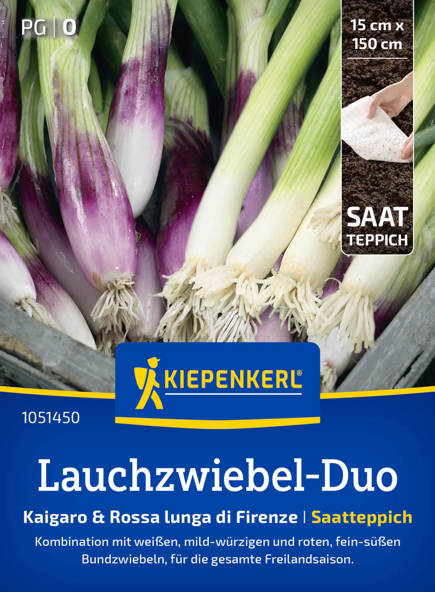 Kiepenkerl Saatgut Lauchzwiebel-Duo Kaigaro & Rossa Lunga für 15 x 150 cm Fläche