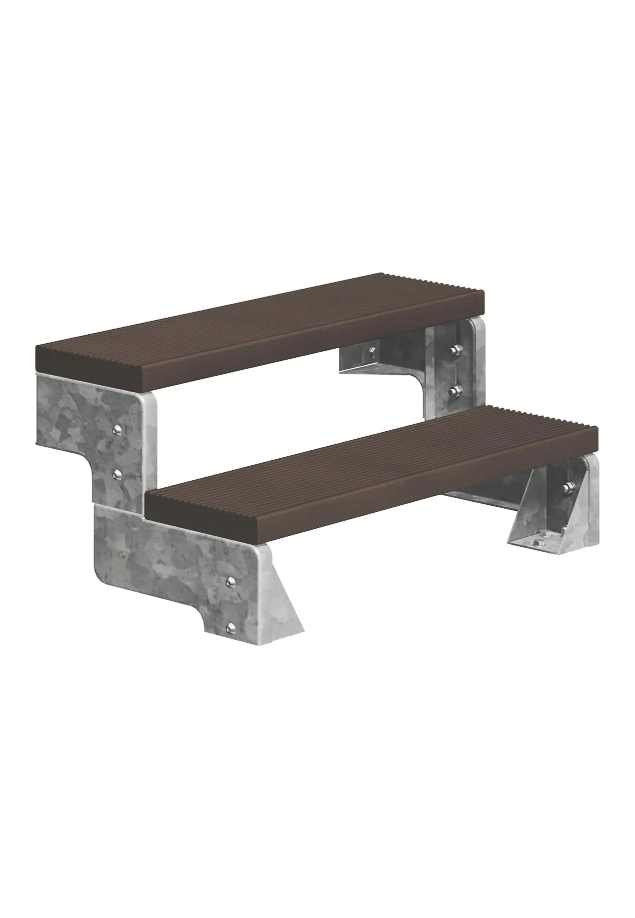 Dolle Außentreppe Gardentop 2 Stufen ohne Geländer, Breite 100 cm, Trimax, braun