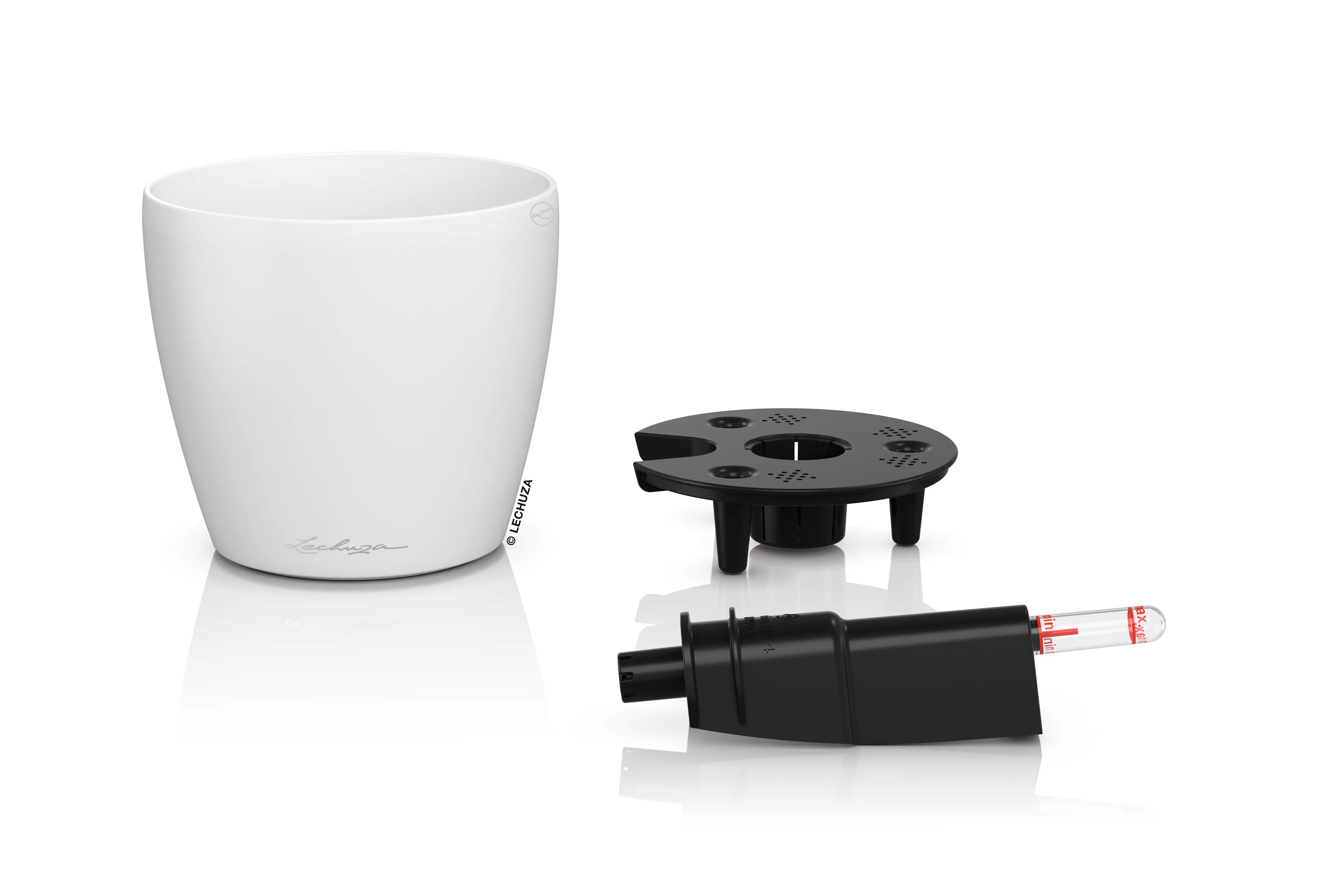 Lechuza Pflanzgefäß-Set Classico Color 14 Kunststoff weiß Ø 15,2 x 13,7 cm