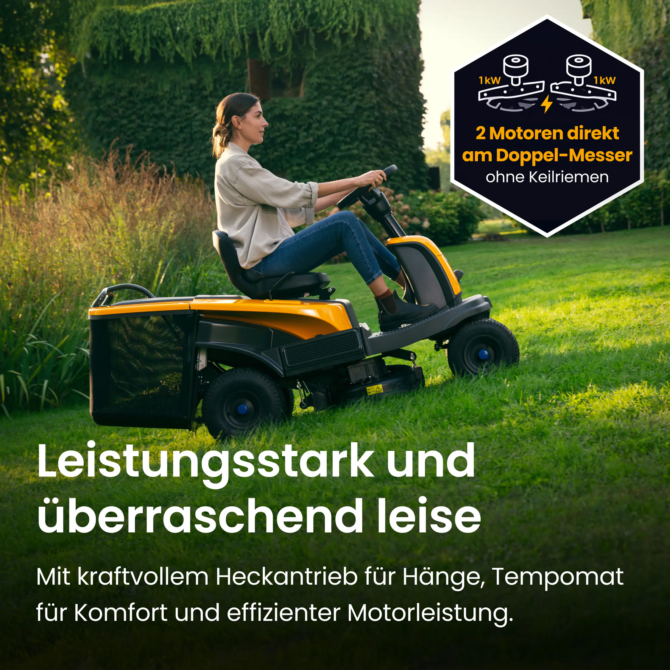 Stiga Akku-Rasentraktor Swift 372e  inkl. 4x 5 Ah (48 Volt) 