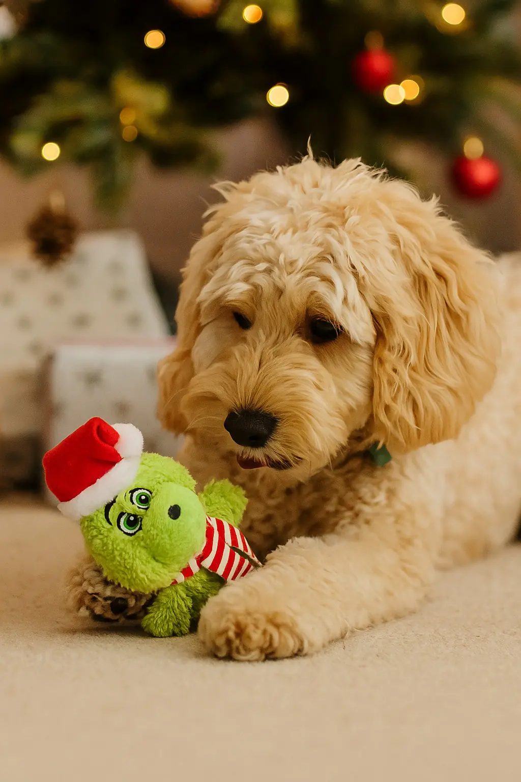 Nobby Xmas Hundespielzeug Grinch mit Weihnachtsmütze 19 cm