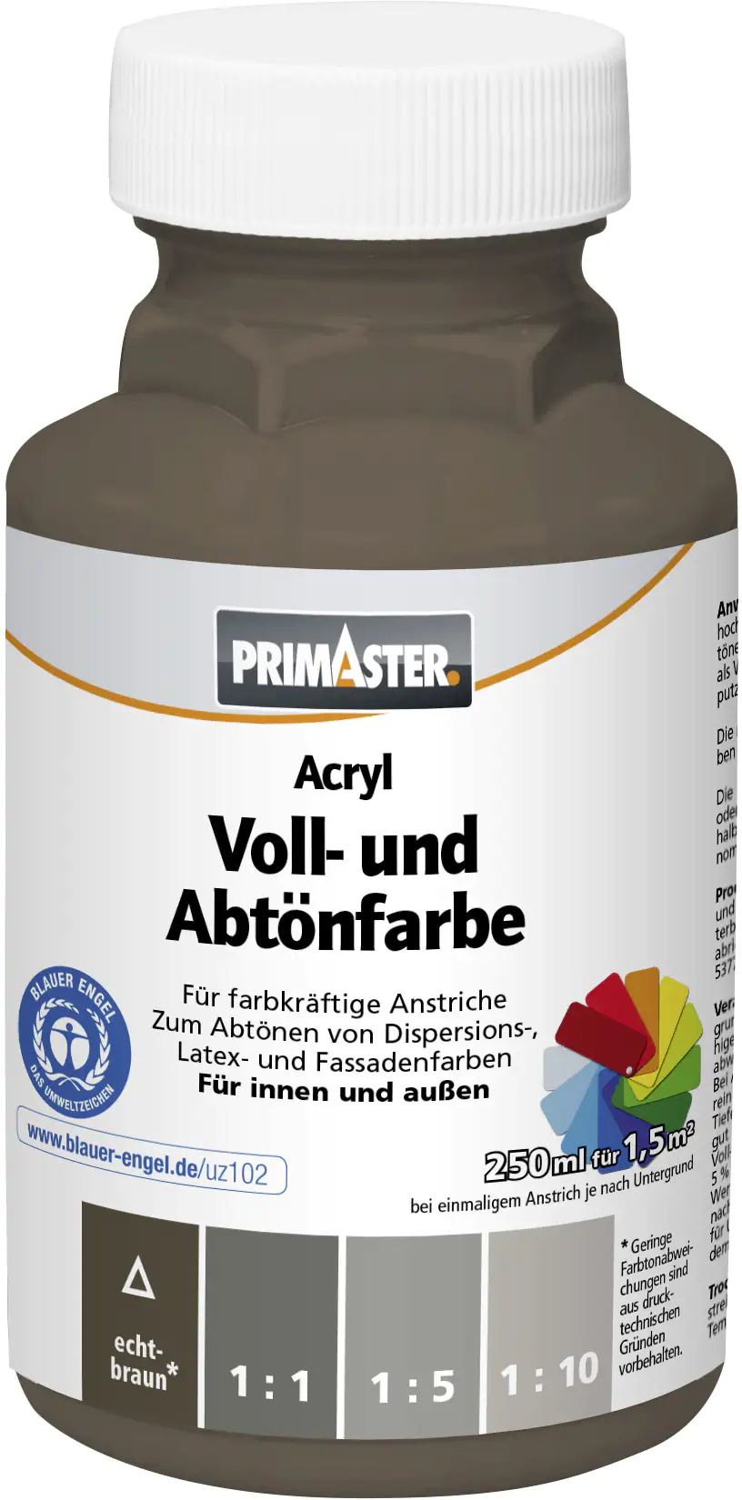 Primaster Voll- und Abtönfarbe 250 ml echtbraun matt