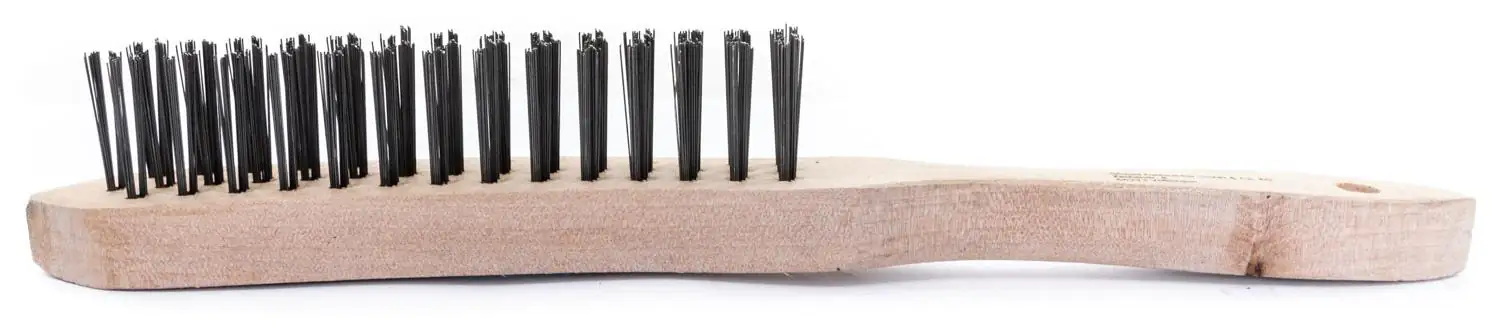 TrendLine Drahtbürste 3-reihig Stahl mit Holzgriff