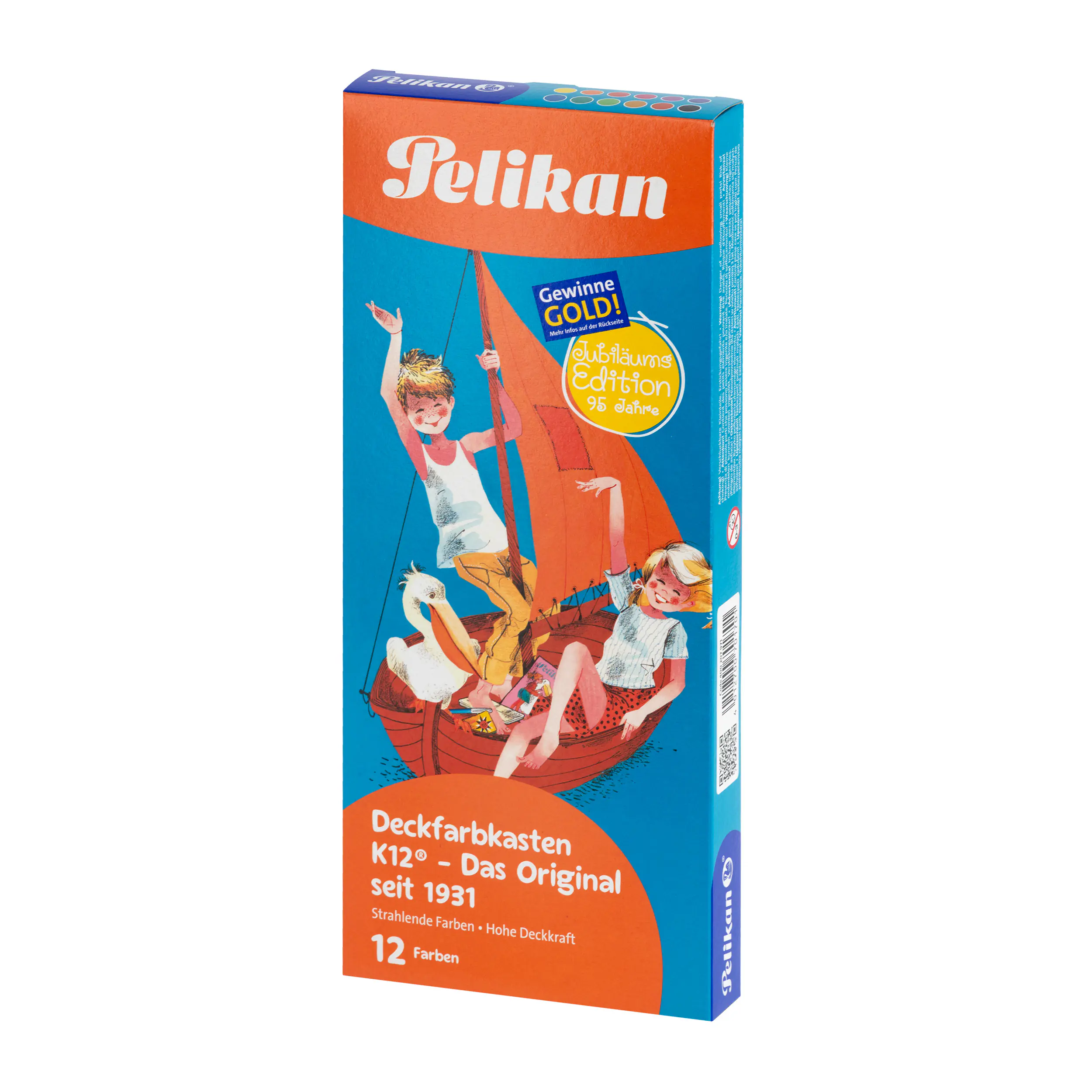 Pelikan Deckfarbkasten K12 Retro‐Edition 12 Farben + 1 Weiß