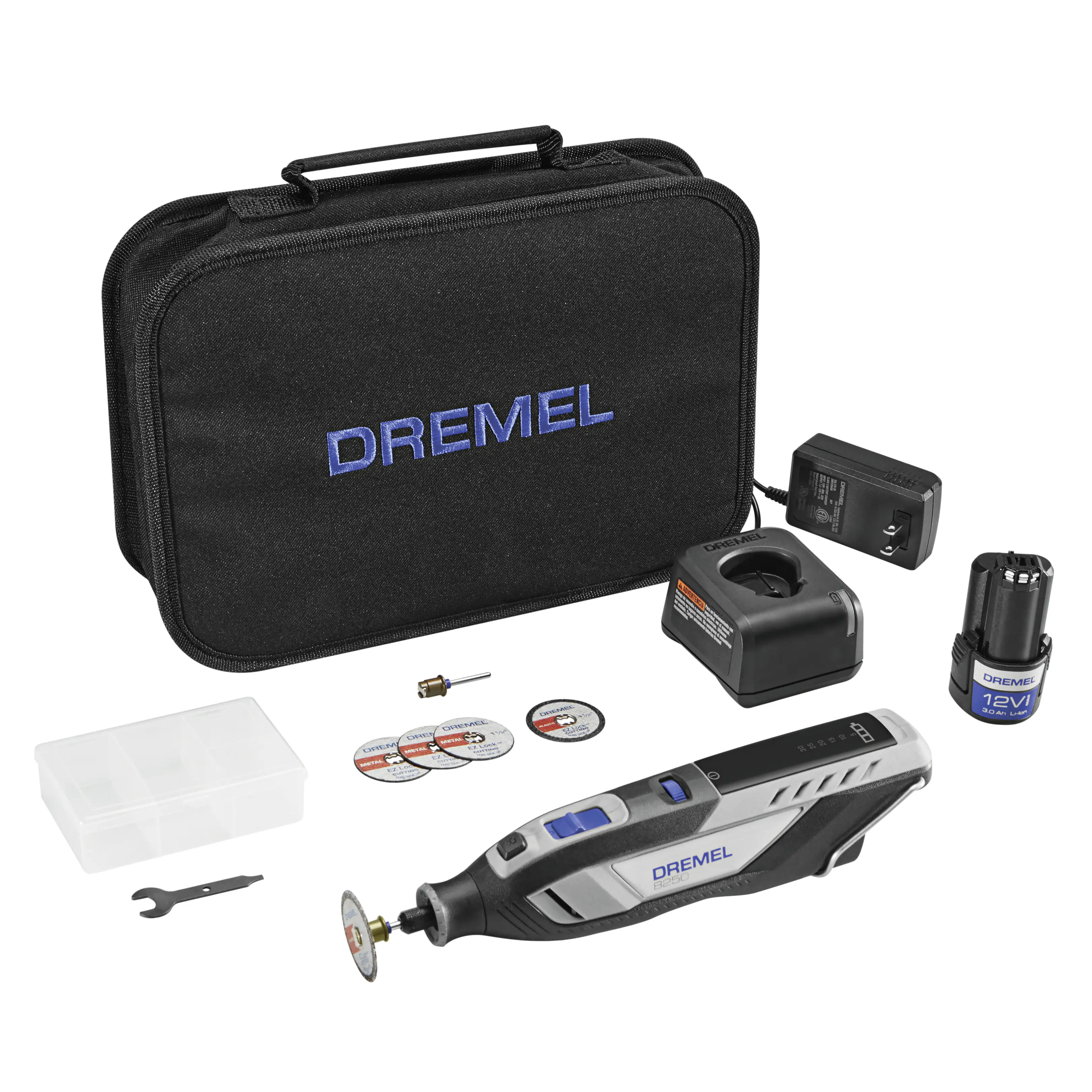 Dremel Akku-Multitool 8250-5 12V 2 Ah mit 5-teiligem Zubehör Dremel Akku-Multitool 8250-5 12V 2 Ah mit 5-teiligem Zubehör