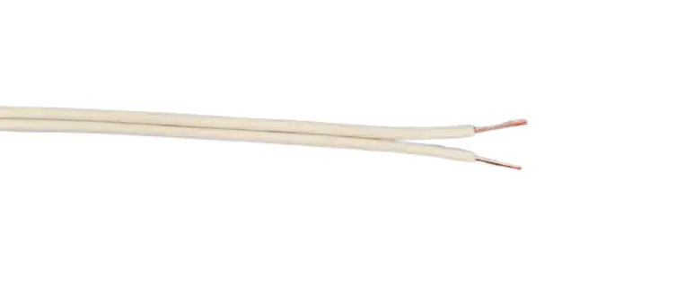 Zwillingsleitung isolierte Litze 2 x 0,75 - 5 Meter weiß