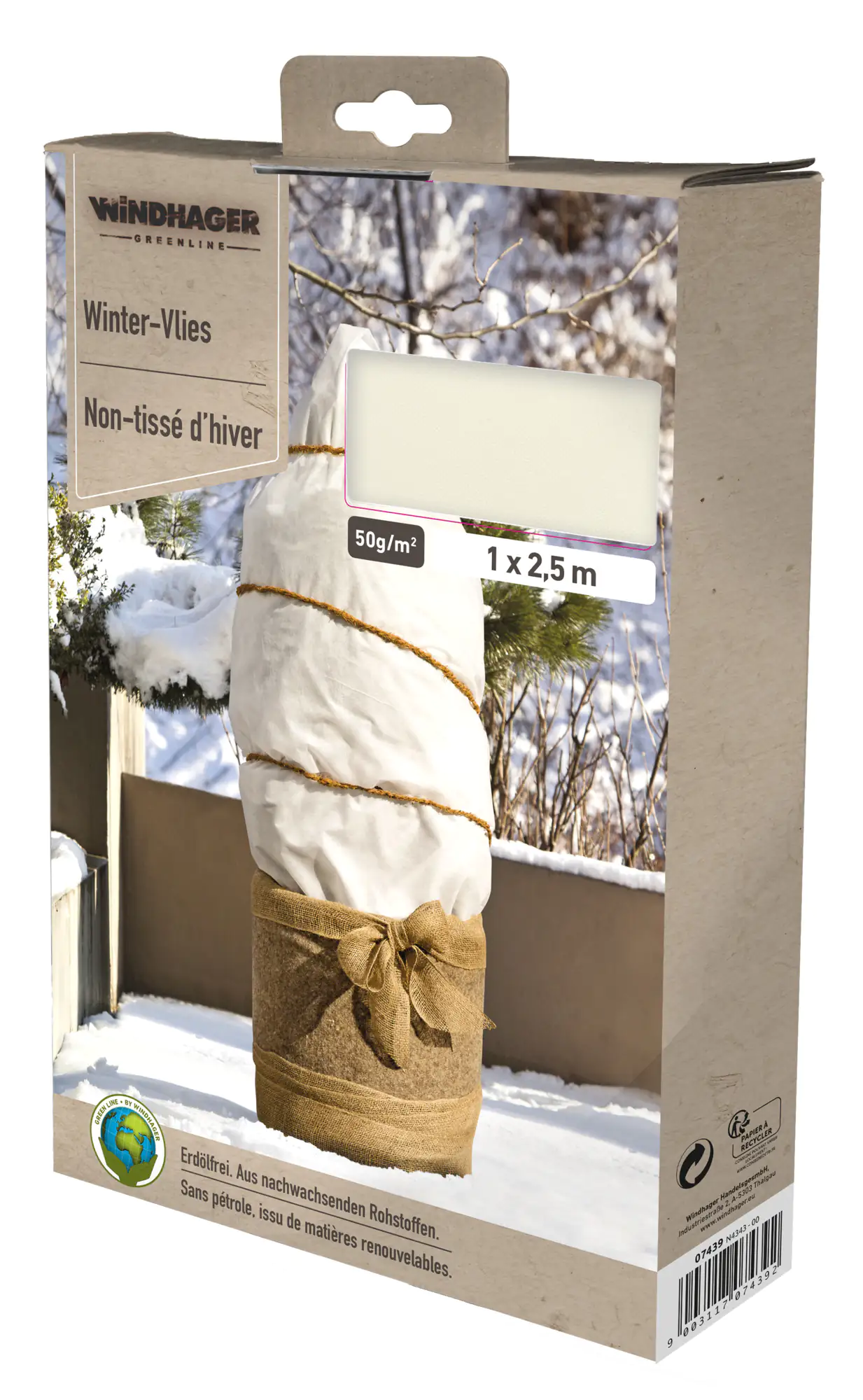 Windhager Winter-Vlies 1 x 2,5 m, weiß