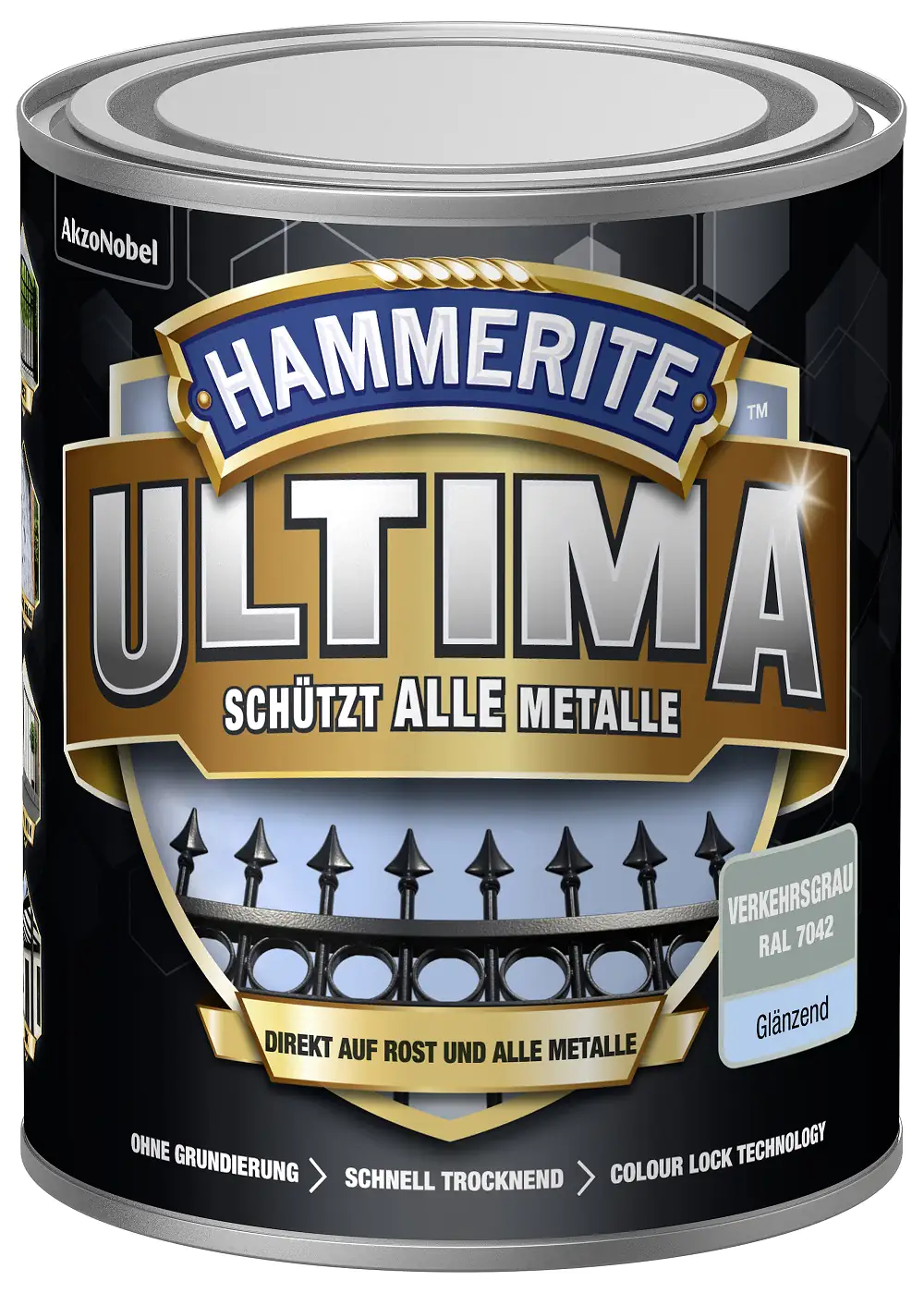 Hammerite Metallschutzlack ULTIMA 750 ml grau glänzend