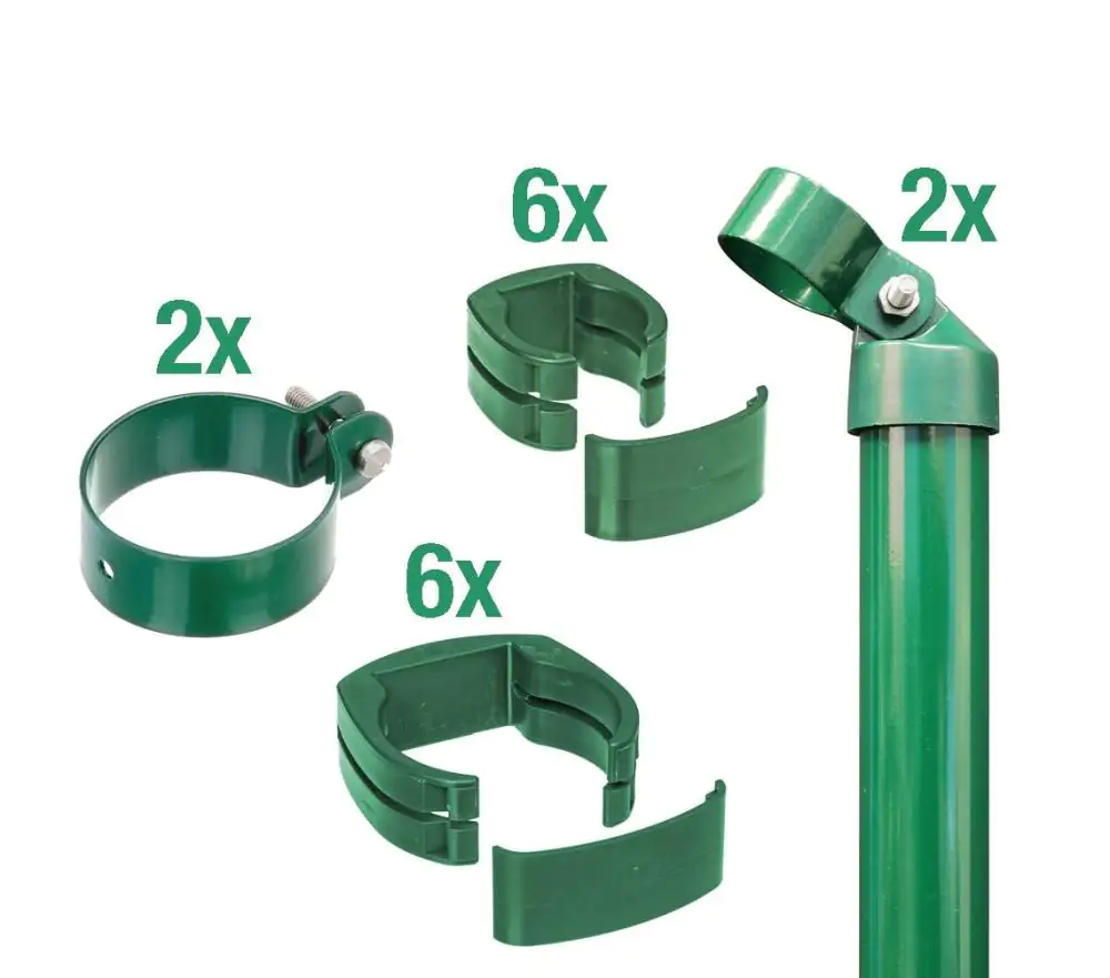 Alberts Zaunanschluss-Set zweiseitige Anschluss Ø 6 cm 102 cm grün zE 2 Stk Alberts Zaunanschluss-Set zweiseitige Anschluss Ø 6 cm 102 cm grün zE 2 Stk