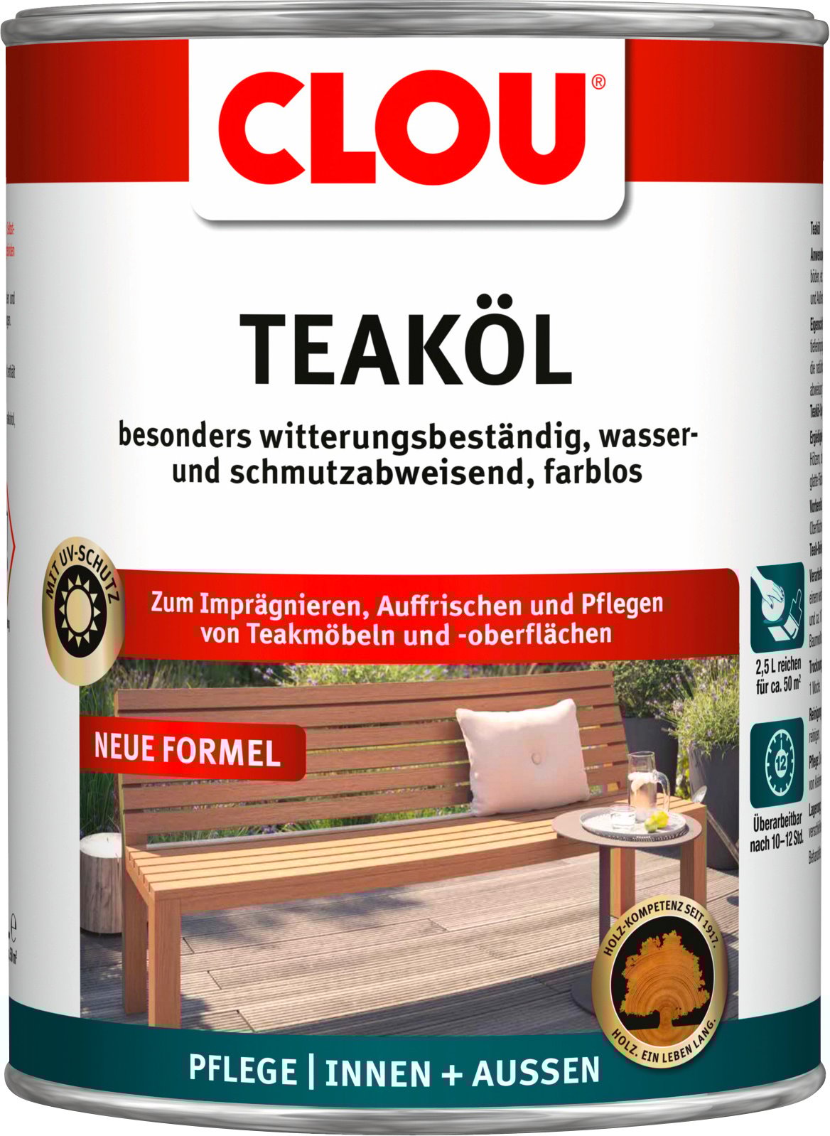 Clou Teaköl 2,5 L farblos	