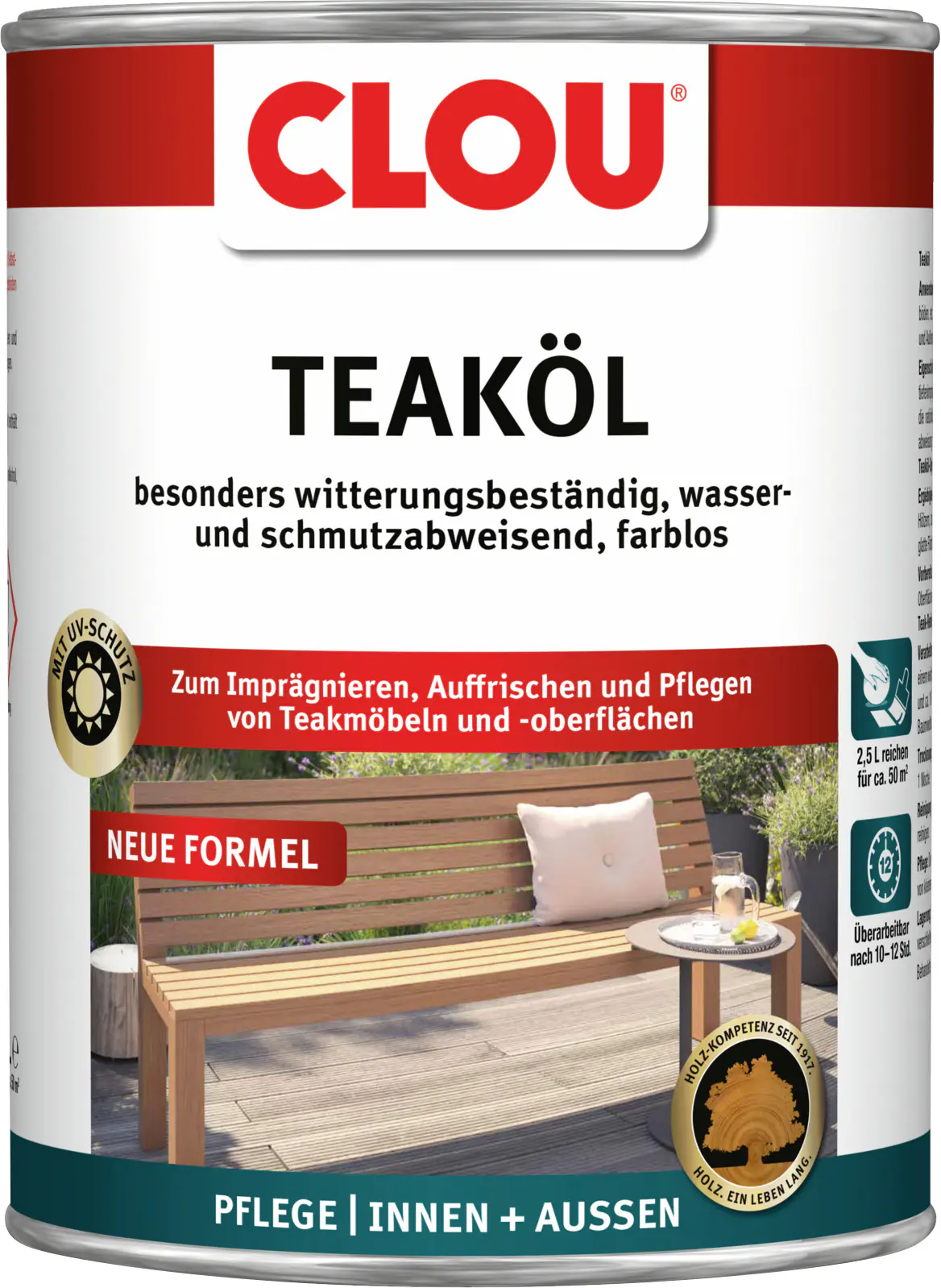 Clou Teaköl 2,5 L farblos	
