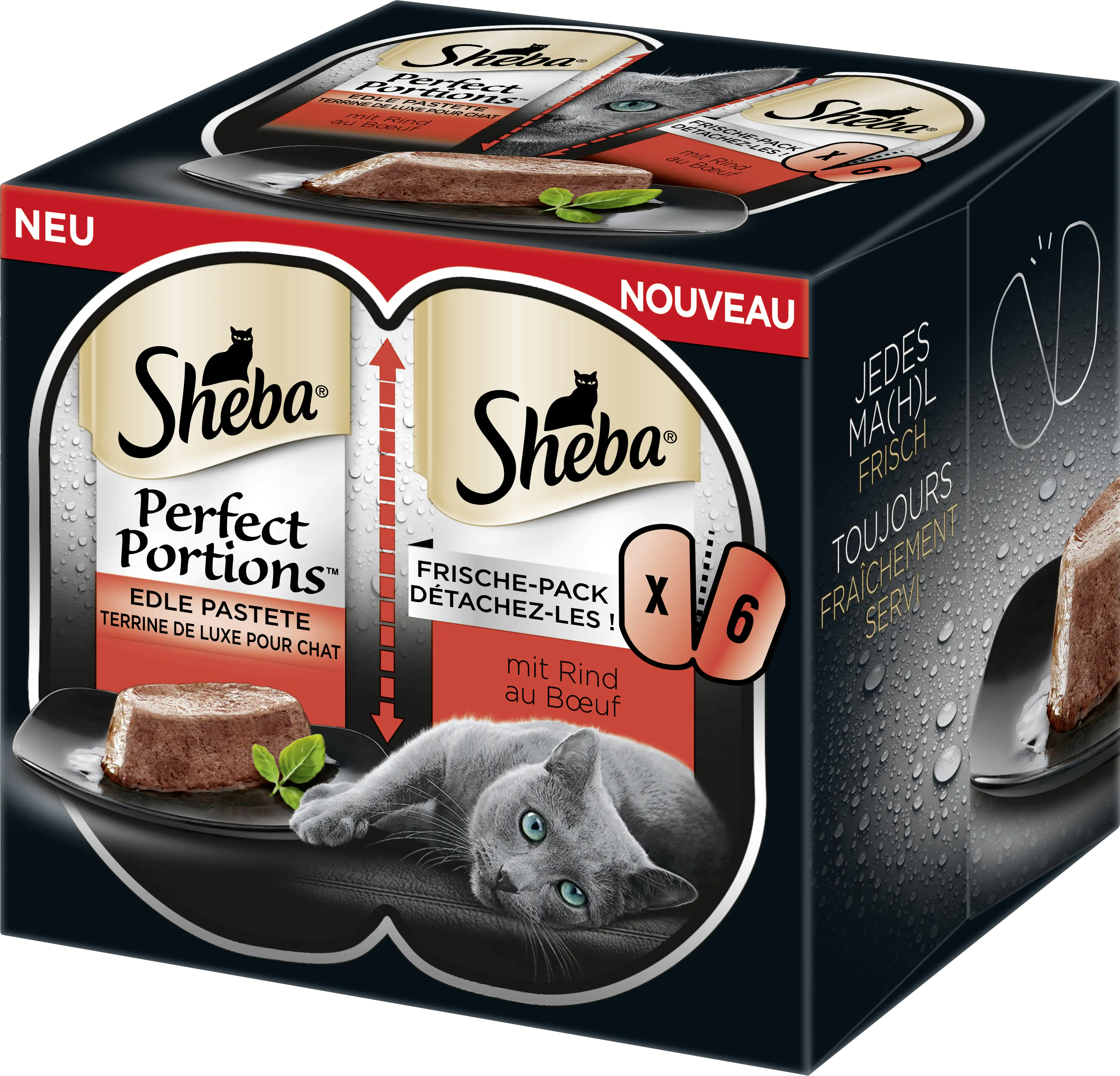 Sheba Perfect Portions Katzennassfutter Adult 6 x 37,5 g Rind