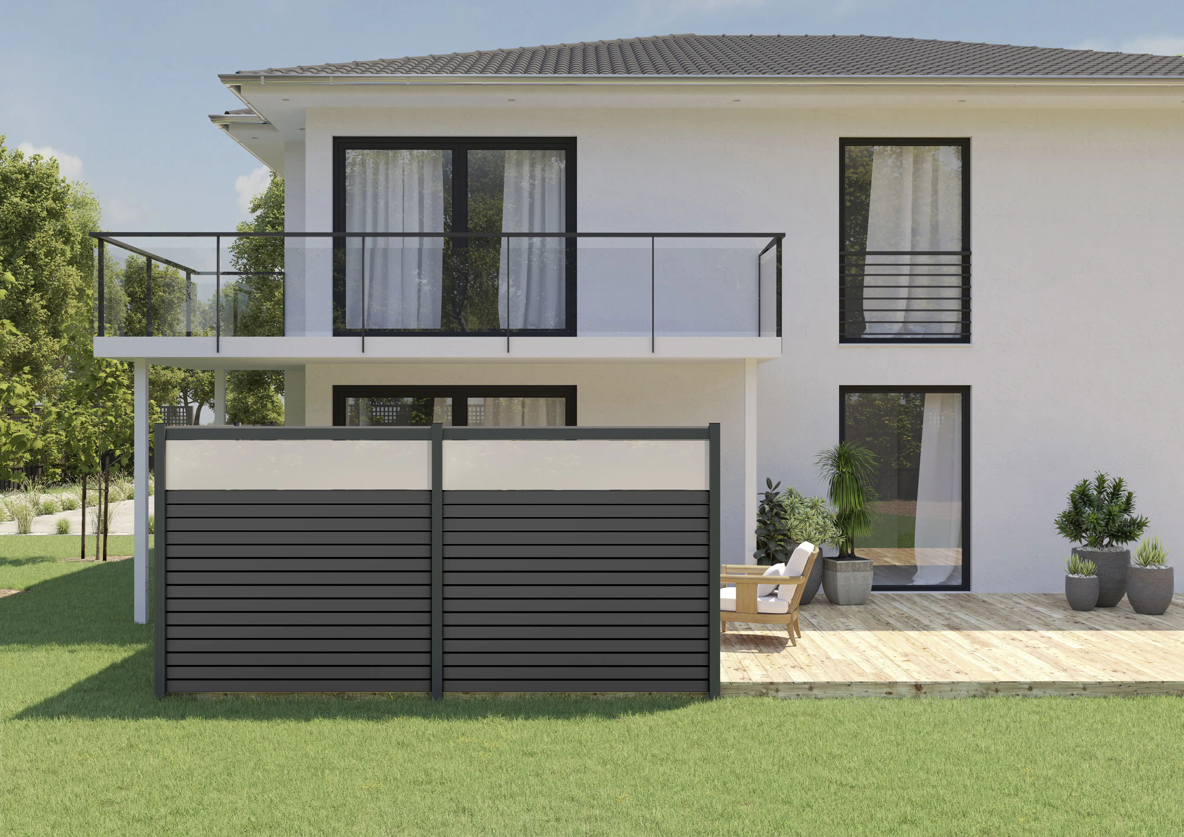 Ambiente Alu-Zaun Rhombus 90 MINI + ESG 8 mm 180 cm x 120 cm 22 mm stark Ambiente Alu-Zaun Rhombus 90 MINI + ESG 8 mm 180 cm x 120 cm 22 mm stark