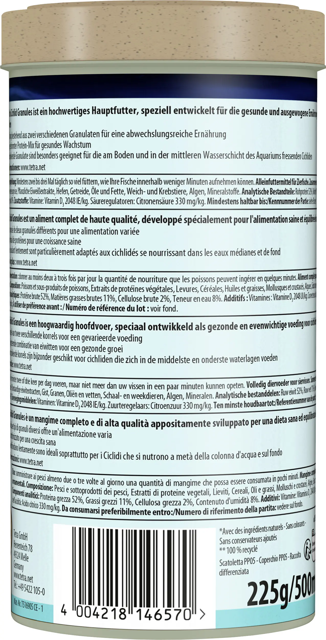 TetraCichlid Hauptfutter-Mix Granules 500 ml