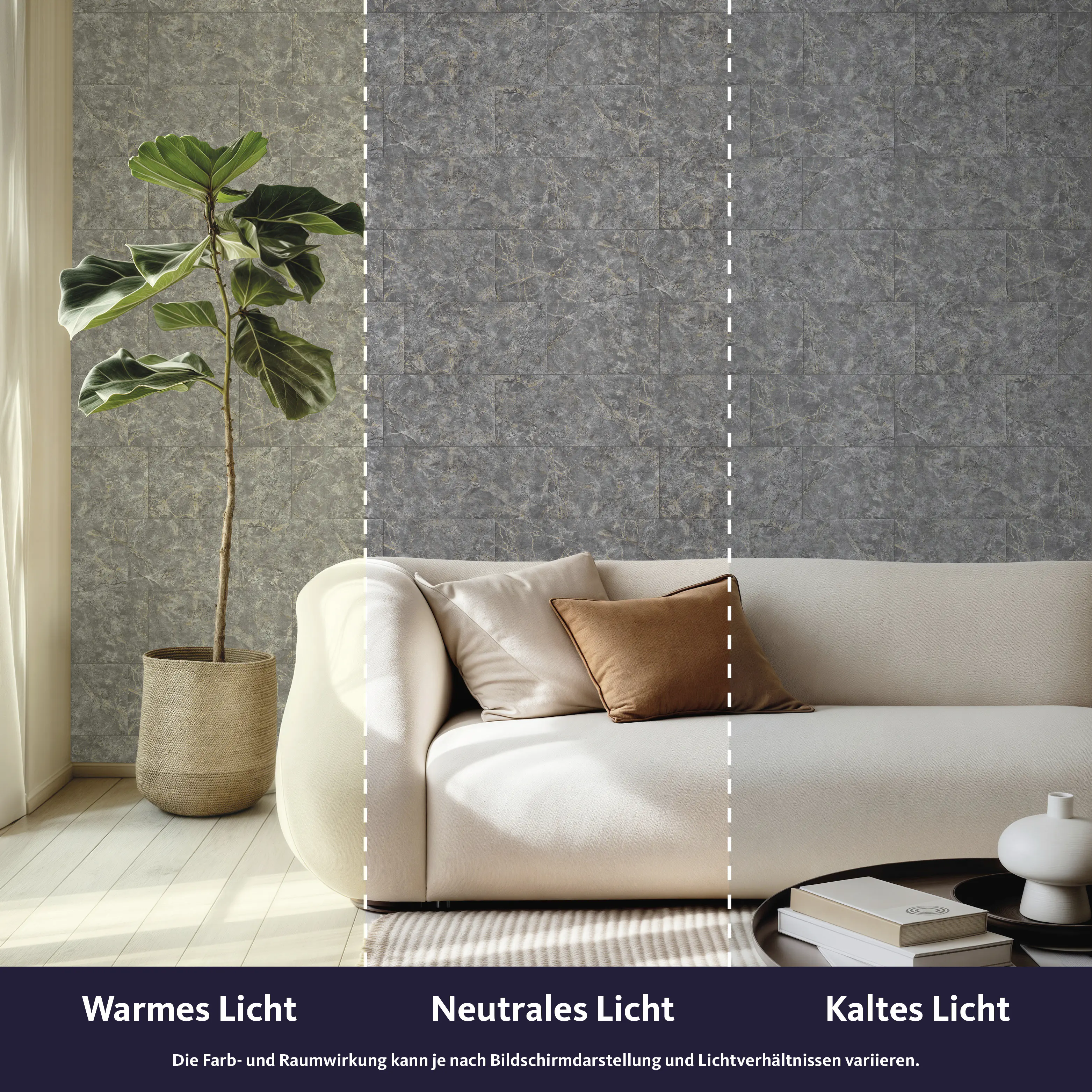 Tesa x Rasch selbstklebende Tapete Luxora Marmor Beton dunkelgrau gold 6 x 0,53 m