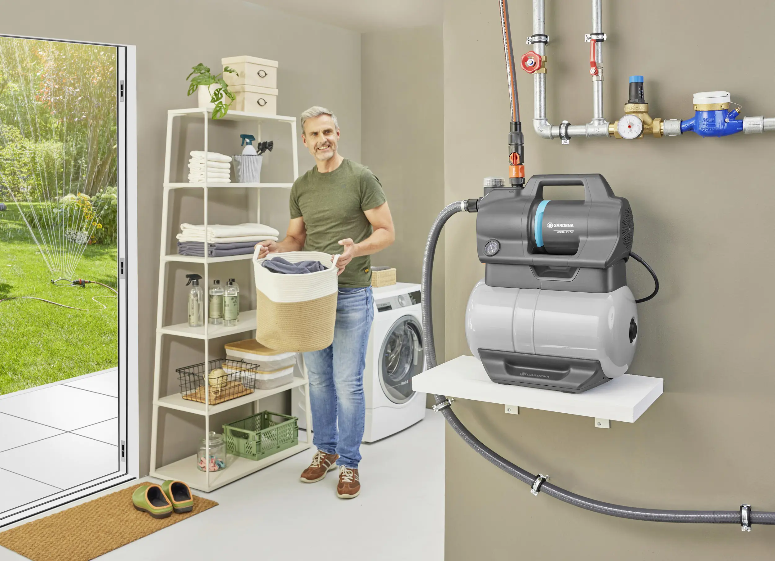 Gardena Hauswasserwerk 3800 Silent, 600 Watt, max. Fördermenge 3.800 l/h