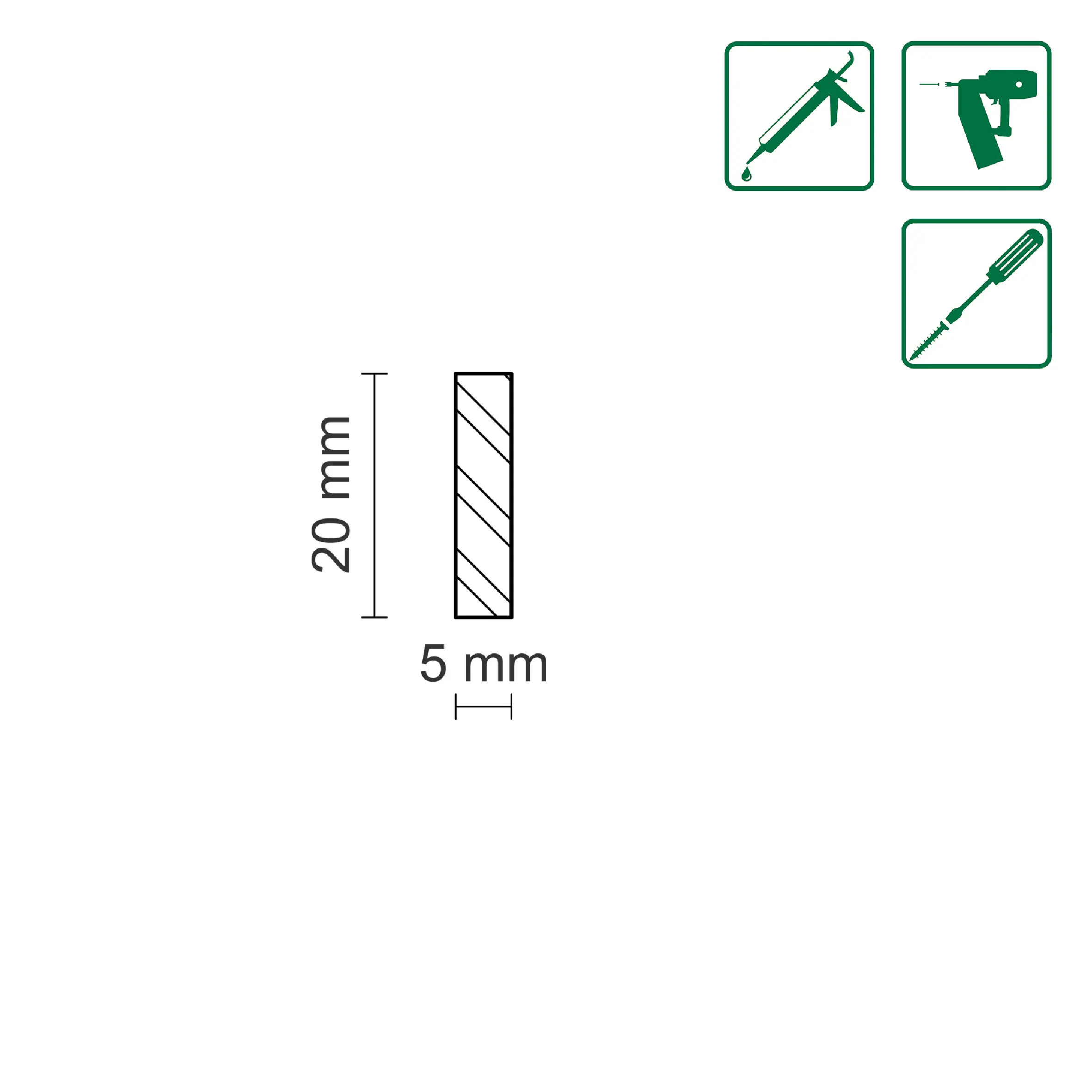 FN Neuhofer Flachleiste 95 cm 20 x 5 mm Buche