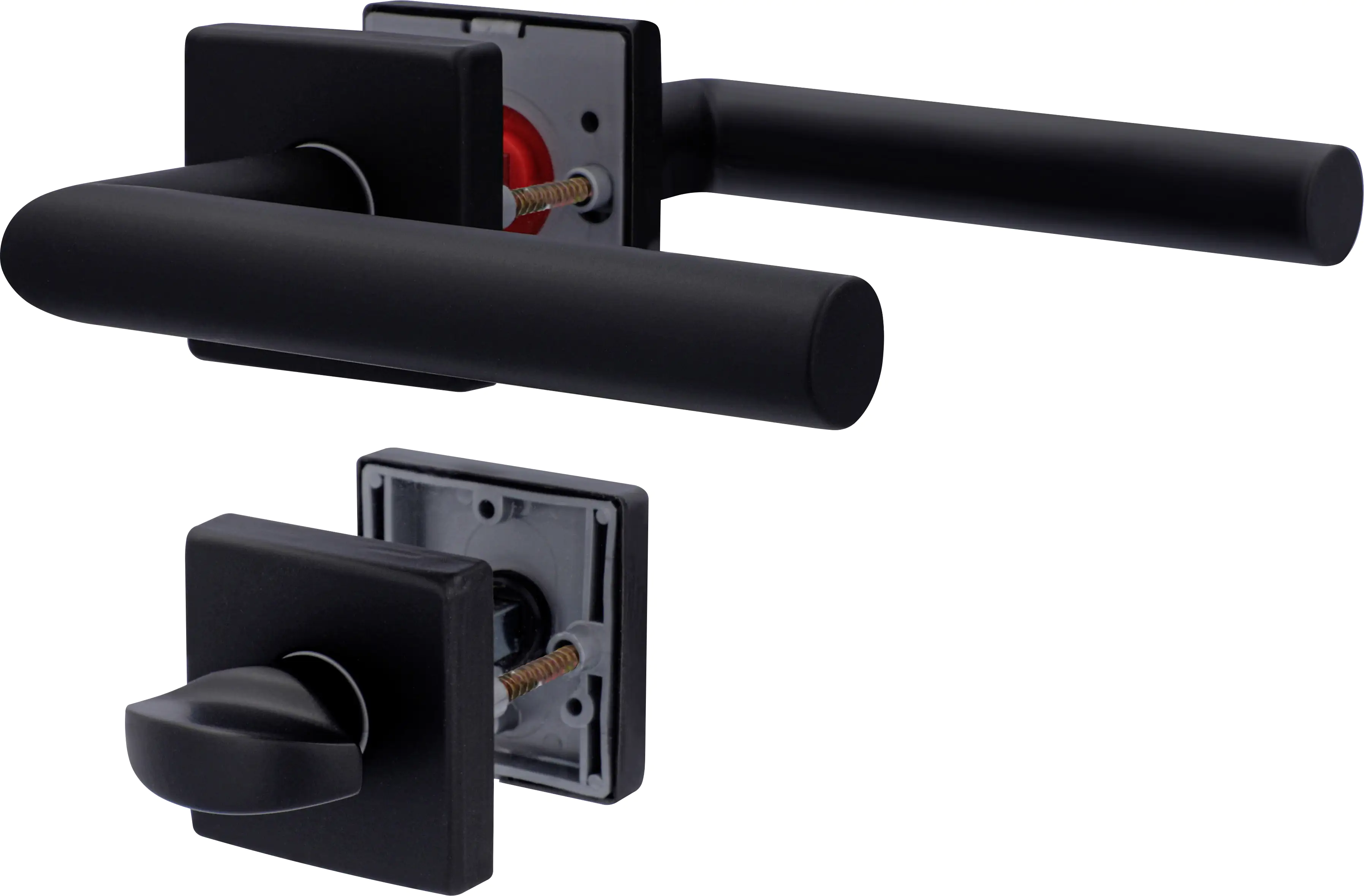 WC-Rosettengarnitur Ronaldino Square Set - schwarz WC-Rosettengarnitur Ronaldino Square Set - schwarz