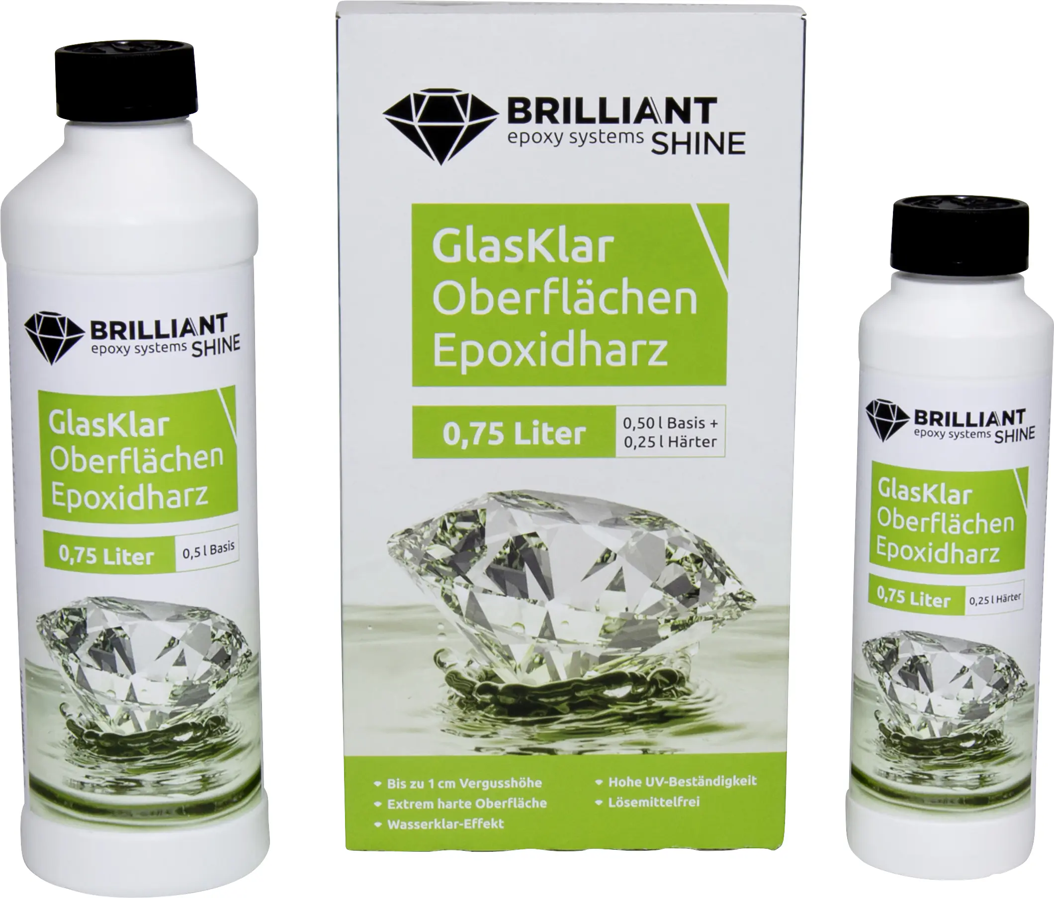 Brilliant Shine Oberflächen Epoxidharz Glasklar Epoxid A+B, 0,75L