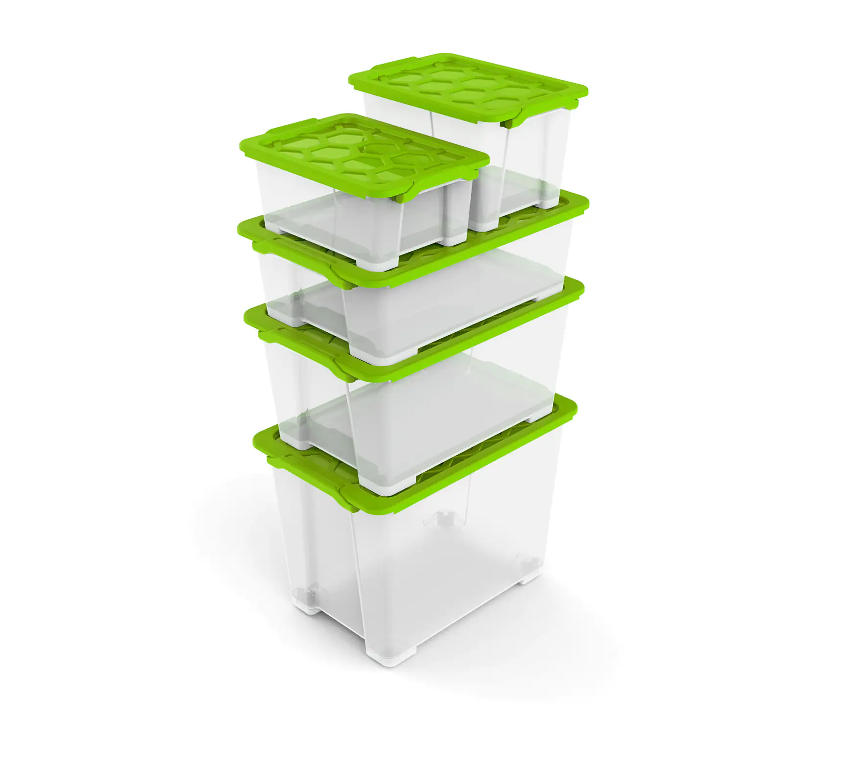 Rotho Aufbewahrungsbox EVO Safe inkl. Deckel 15 L transparent/grün