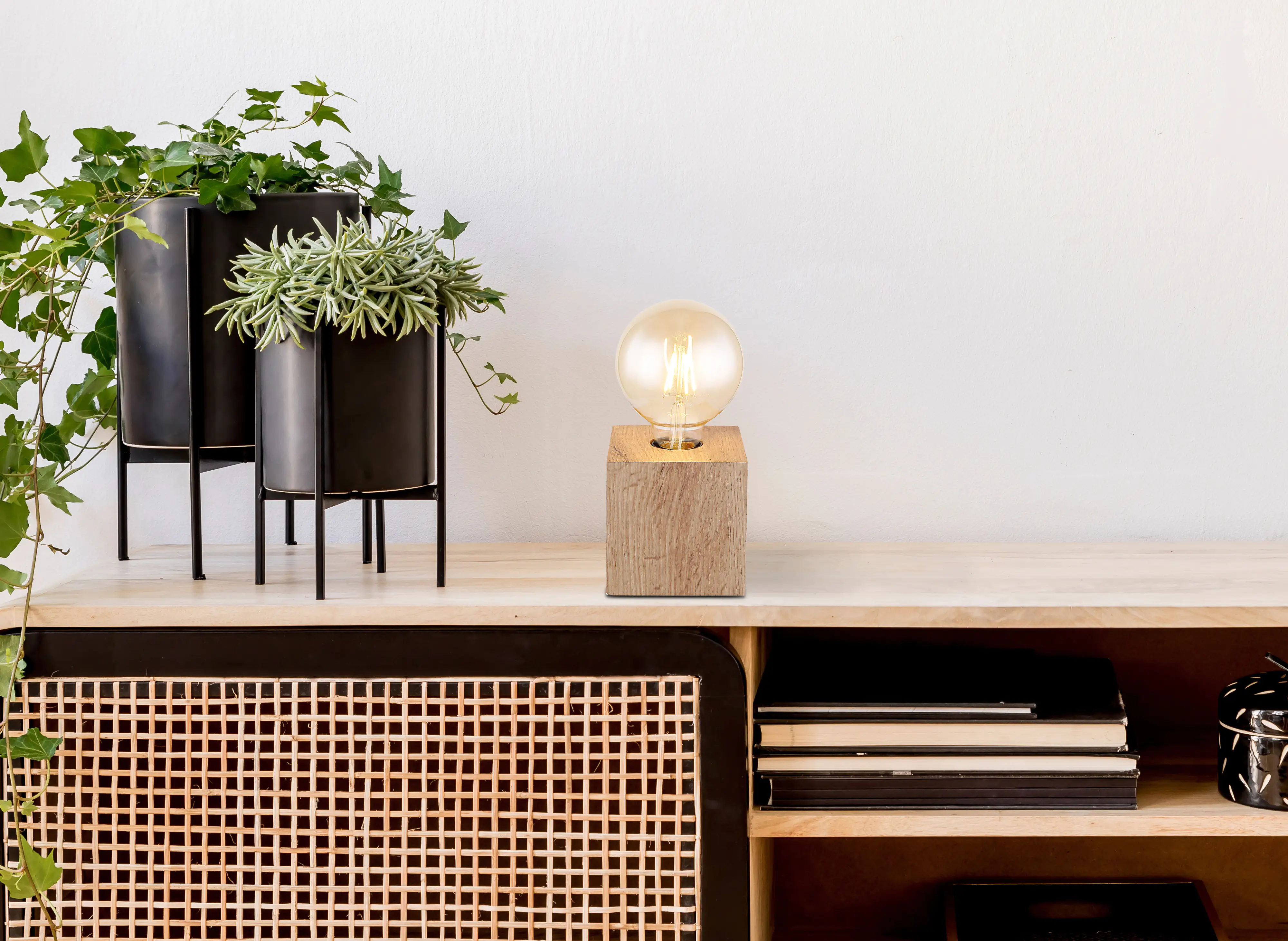 Globo Tischleuchte Erna braun 10 x 10 cm E27, max. 60 W