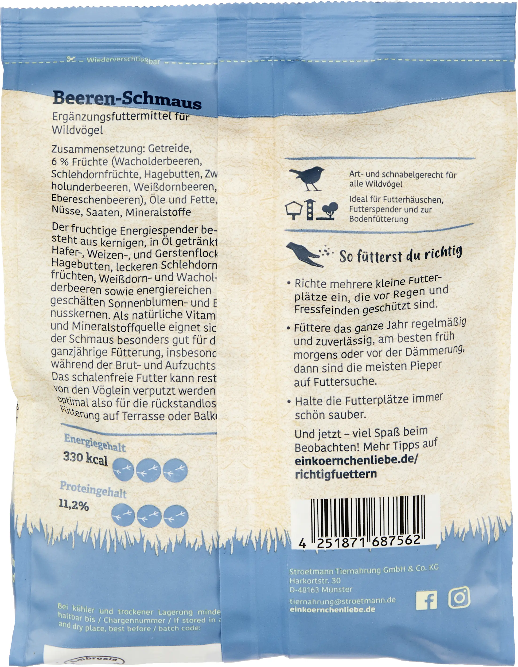 Elles Wildvogelfutter Beeren-Schmaus 750 g