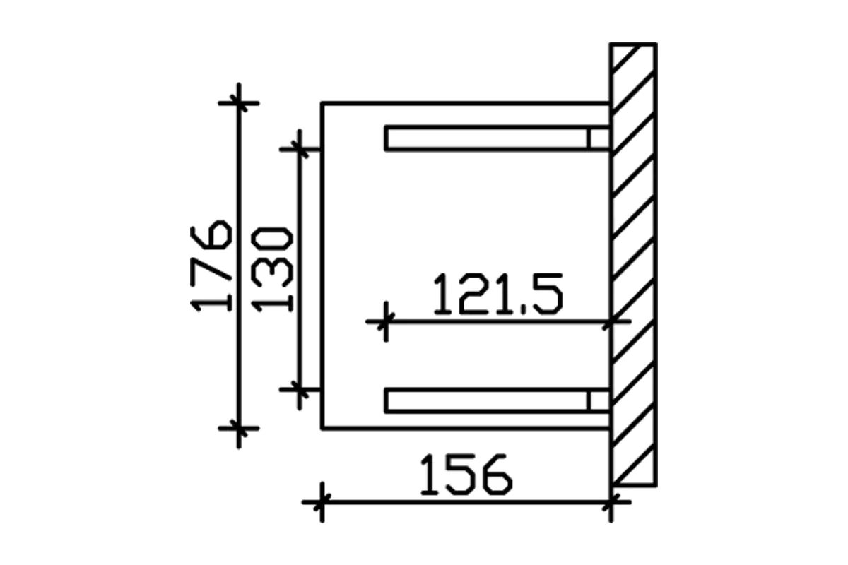 SKAN HOLZ Vordach Potsdam Typ 1 176 x 156 cm, lasiert in Schiefergrau