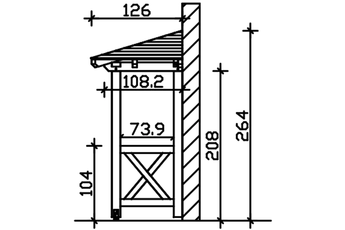 SKAN HOLZ Vordach Wesel Typ 4 188 x 126 cm, lasiert in Weiß