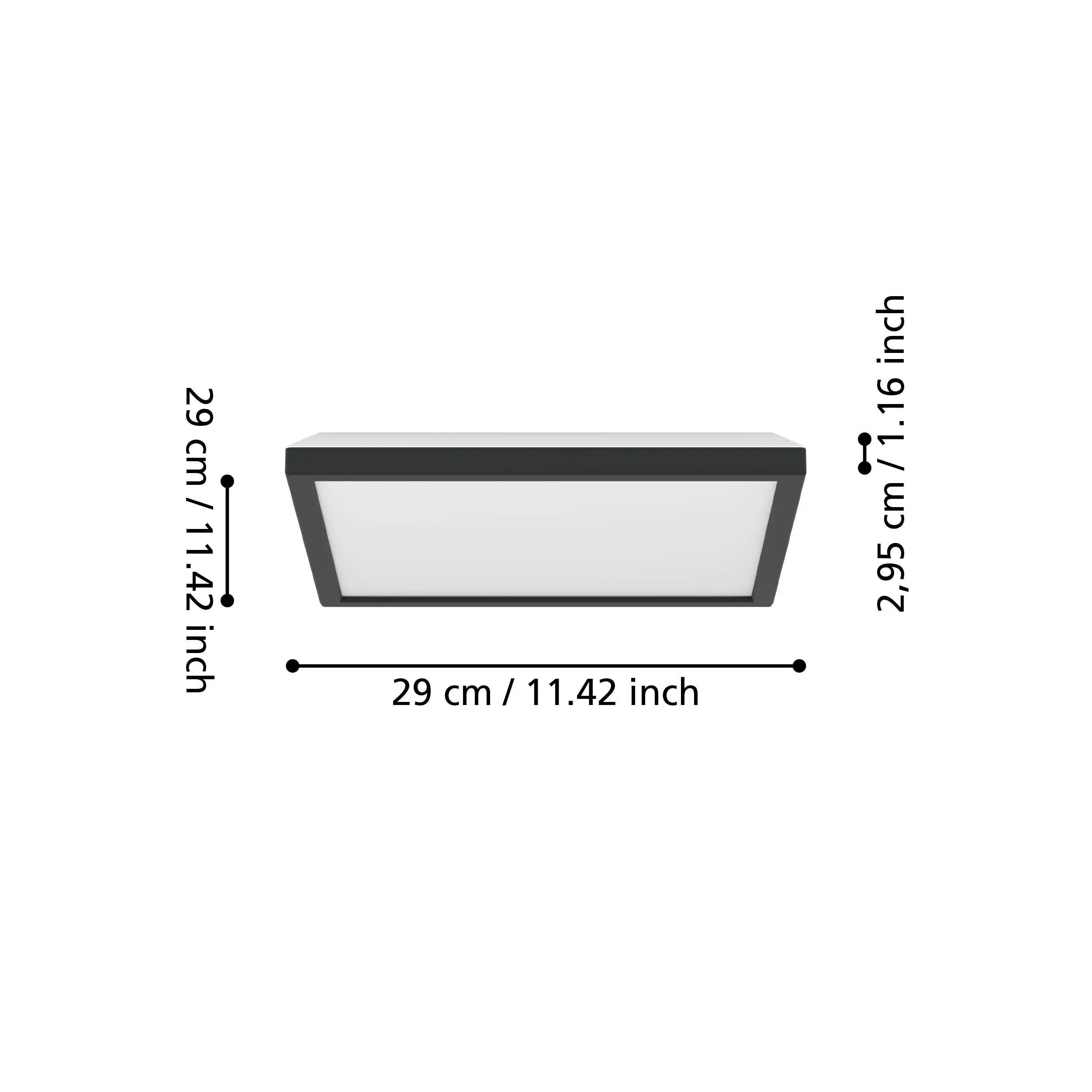 Eglo LED Deckenleuchte Rovito schwarz 29 x 29 cm warmweiß-kaltweiß Eglo LED Deckenleuchte Rovito schwarz 29 x 29 cm warmweiß-kaltweiß