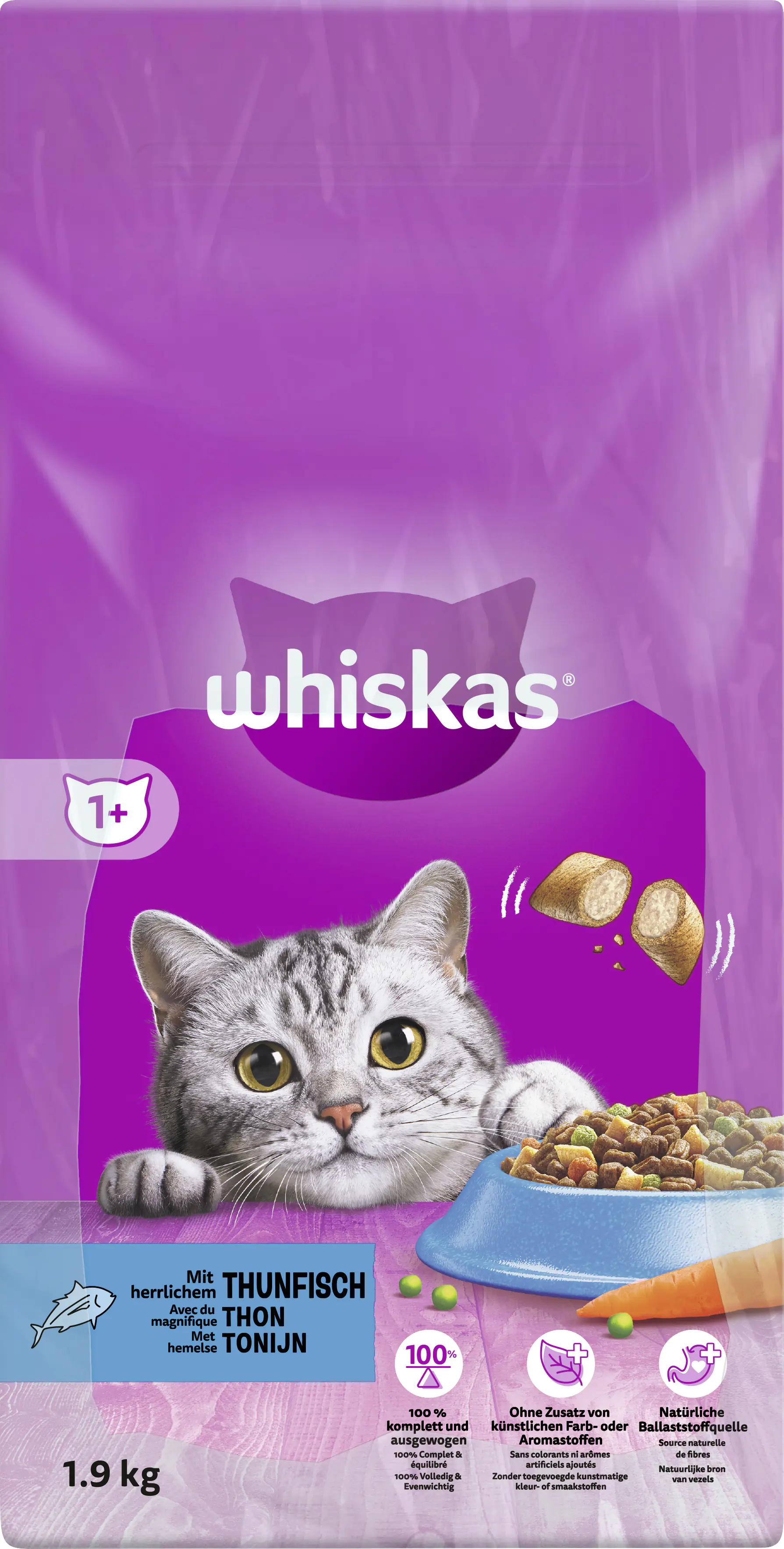 Whiskas Trockenfutter Adult 1+ mit Thunfisch 1,9 kg Whiskas Trockenfutter Adult 1+ mit Thunfisch 1,9 kg
