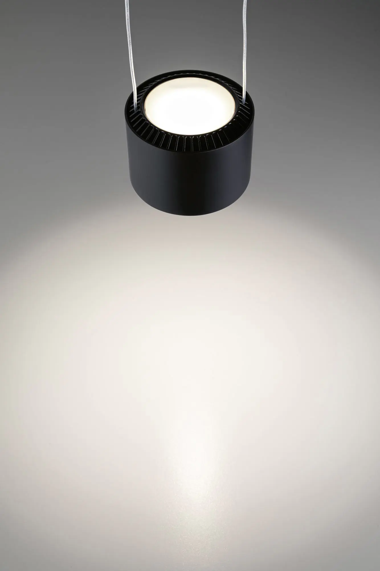 Paulmann URail LED Pendel Aldan schwarz-matt Ø 9,8 cm warmweiß, dimmbar