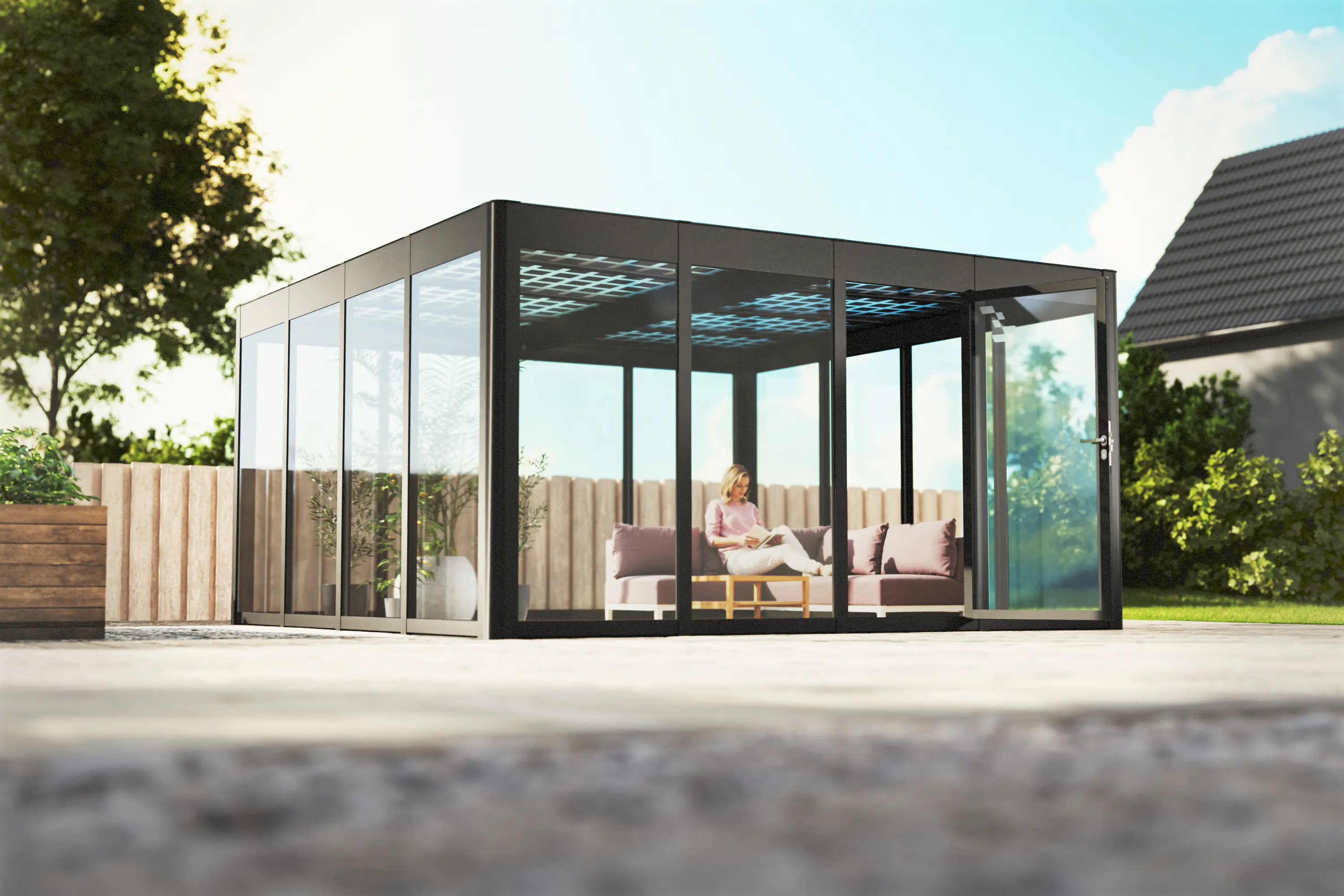 SunElements SunGarden Gartenhaus Energy 4.4 443 x 443 cm anthrazit-metallic