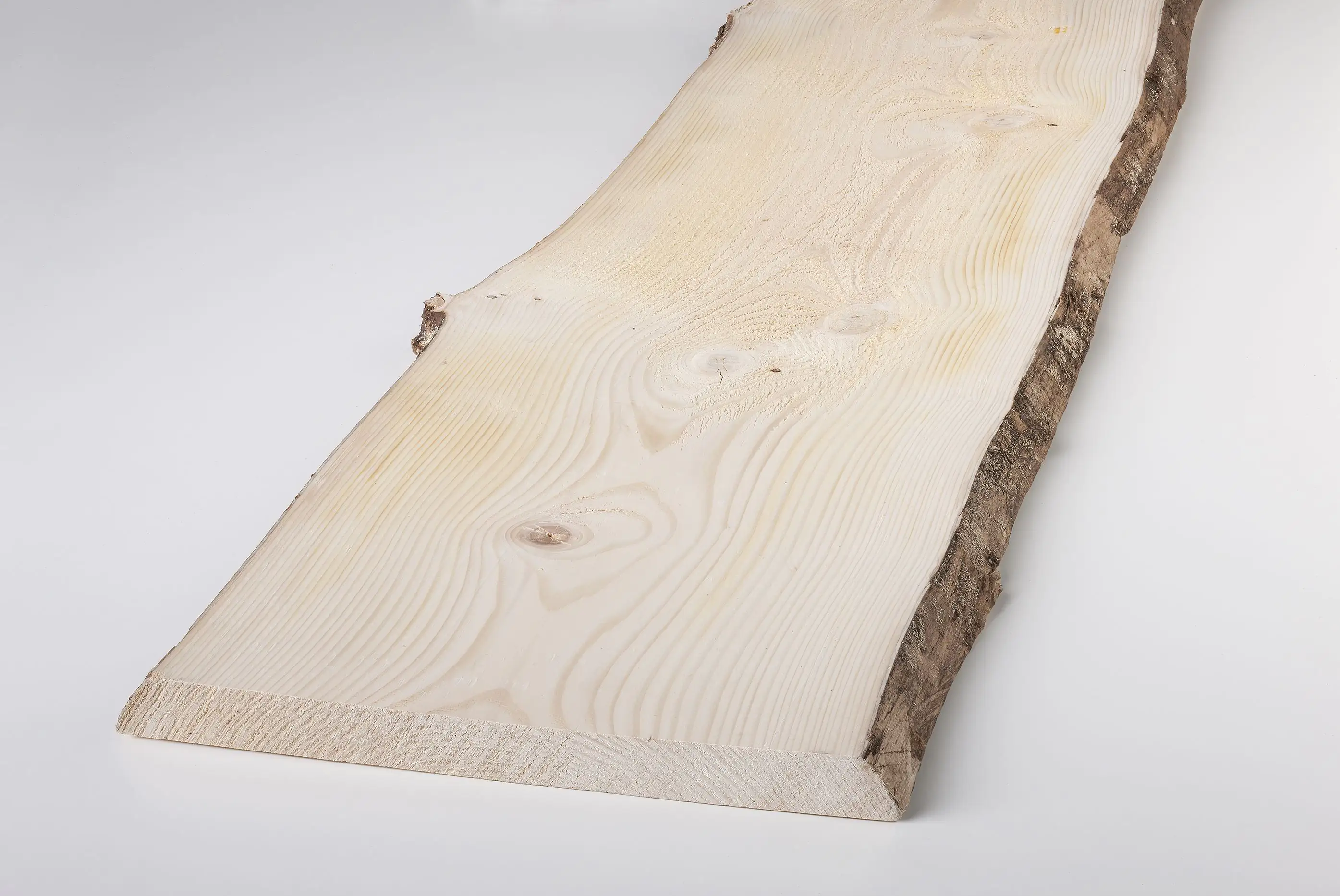 4005014695705 Massivholzbrett Weißtanne mit Baumkante 100 x 31 - 35 cm, 28 mm