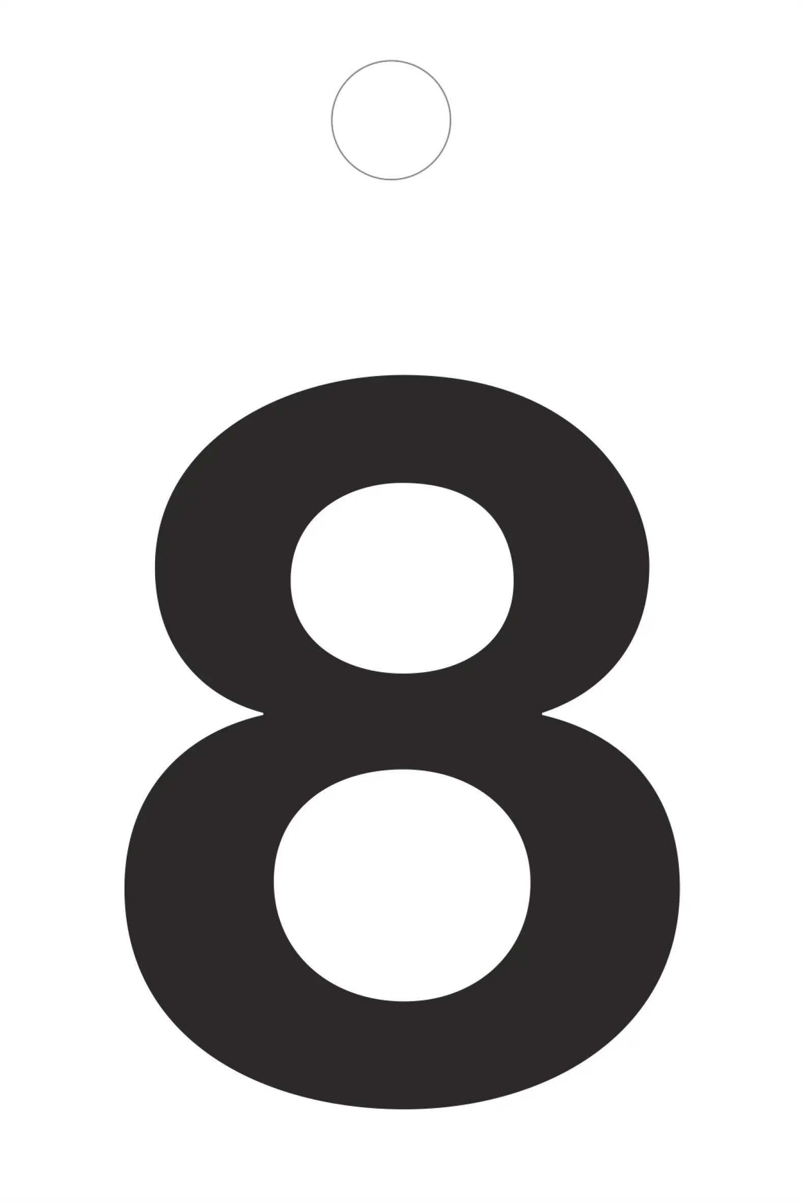 Conmetall Aufkleber Zahl 8 PVC 3,5 x 3,5 cm schwarz 