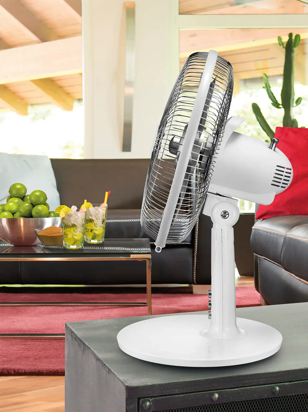 Unold Tischventilator Silverline Ø 25 cm 2 Stufen weiß