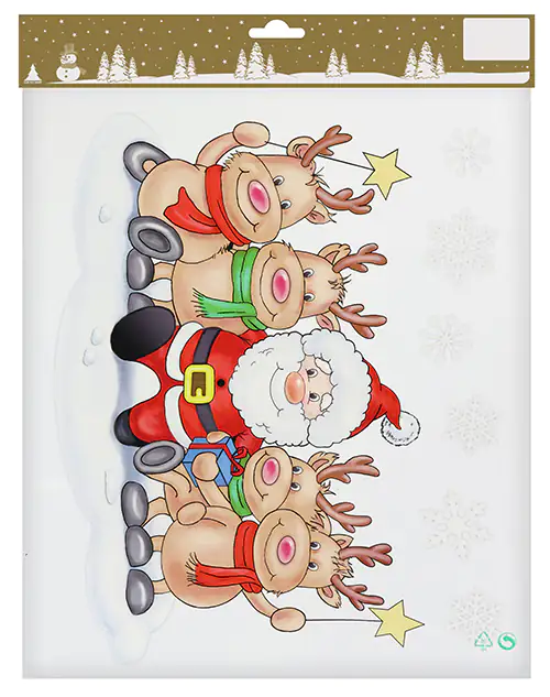 Fenstersticker Santa und Elch 29 x 38 cm Fenstersticker Santa und Elch 29 x 38 cm